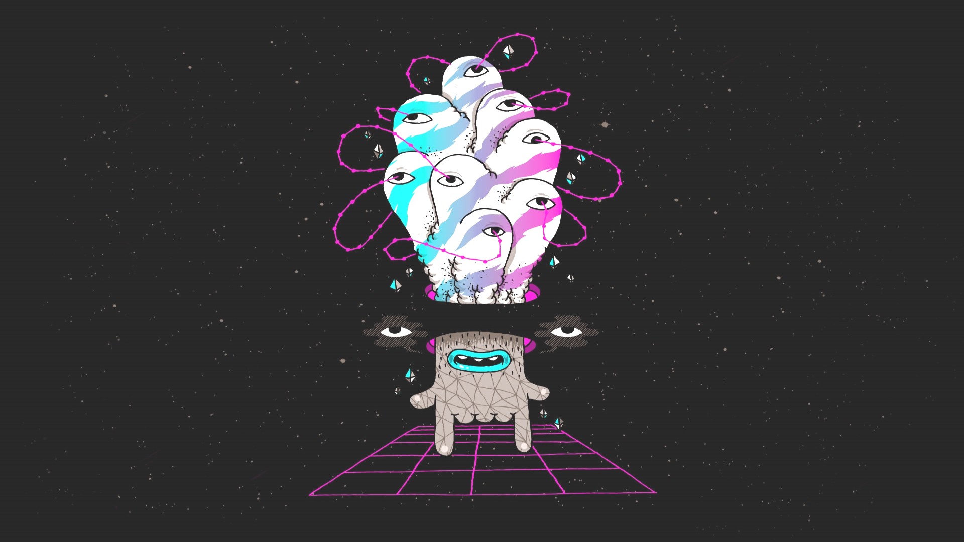 Abstract alien creatures in space HD Wallpaper