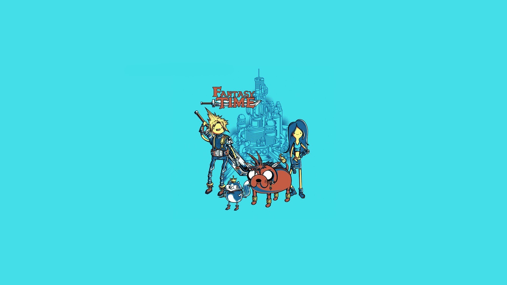 Fantasy Time Adventure Time and Final Fantasy Crossover HD Wallpaper