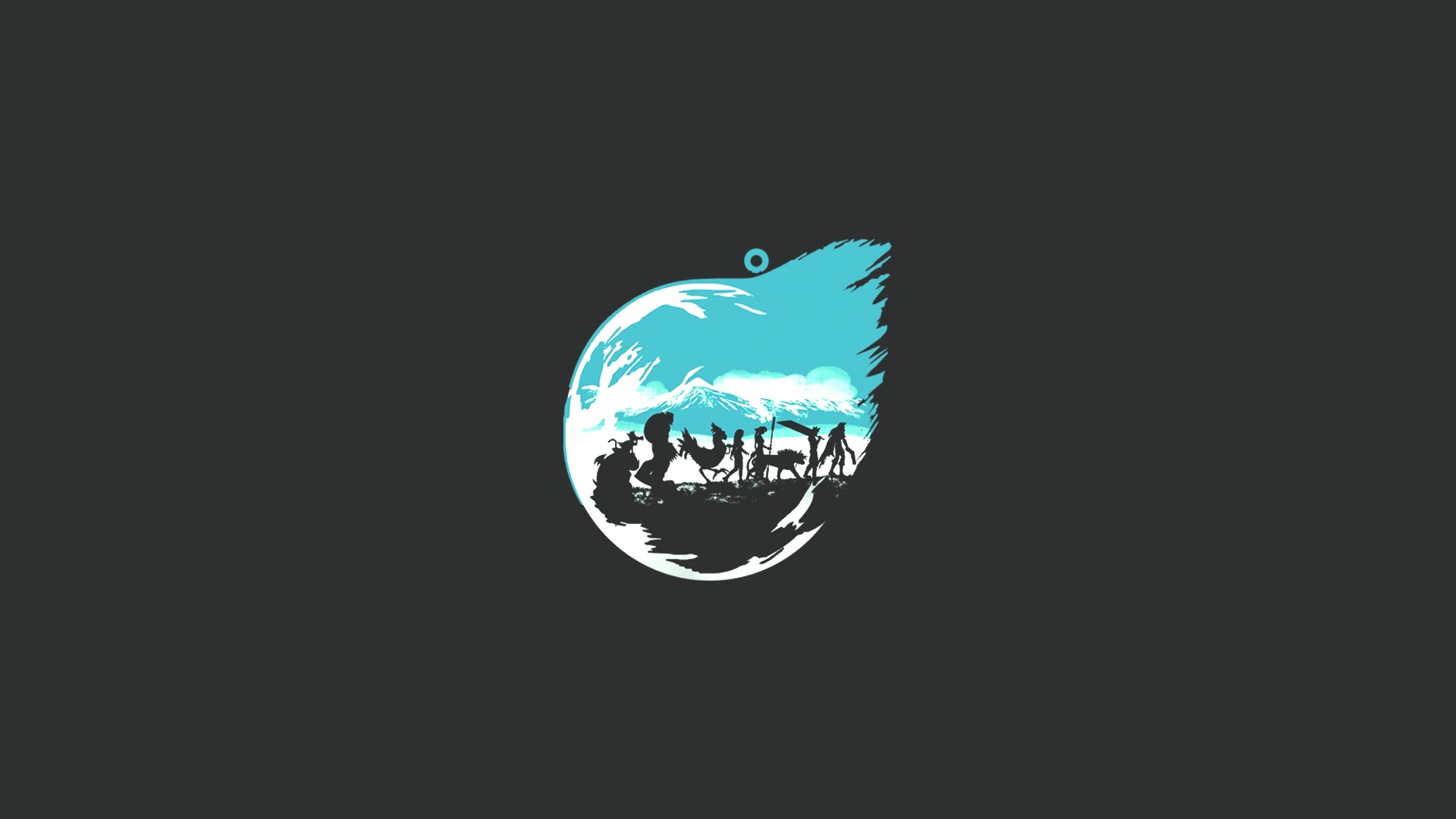 Final Fantasy VII minimalist silhouette HD Wallpaper