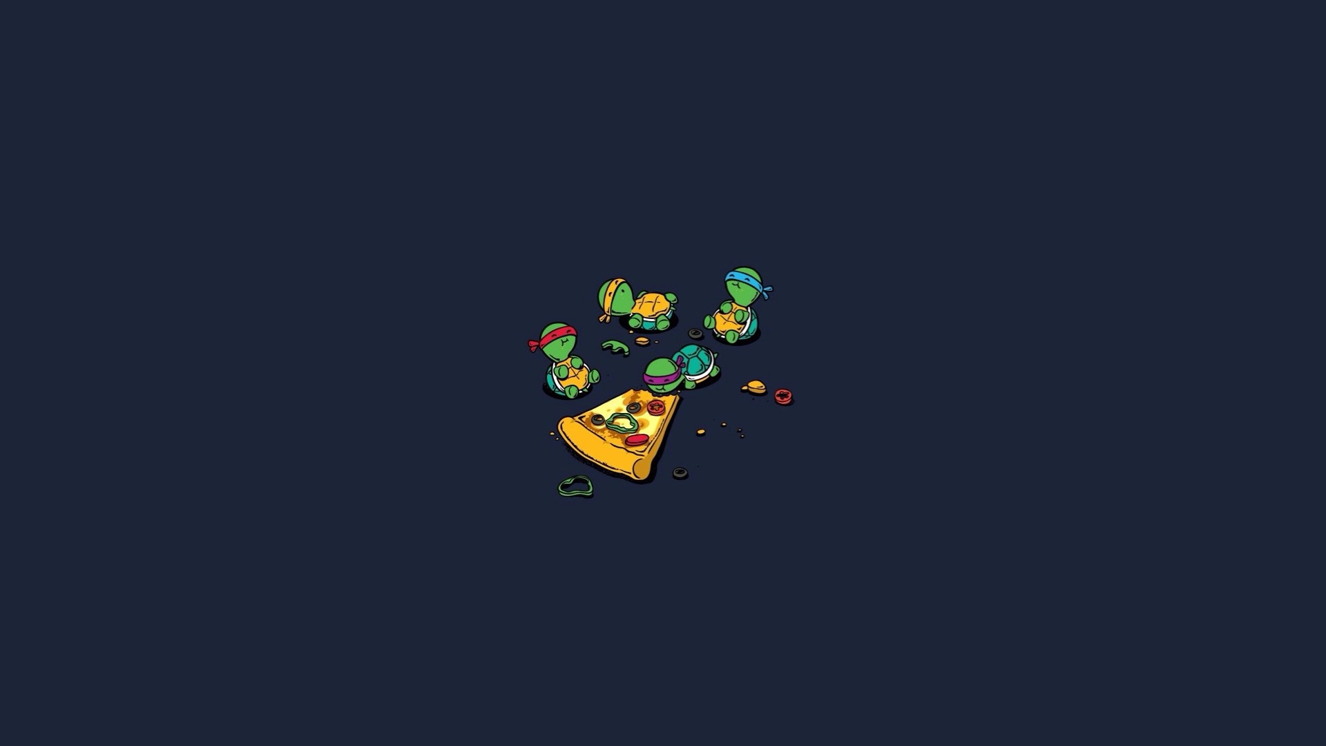 Teenage Mutant Ninja Turtles and Pizza HD Wallpaper