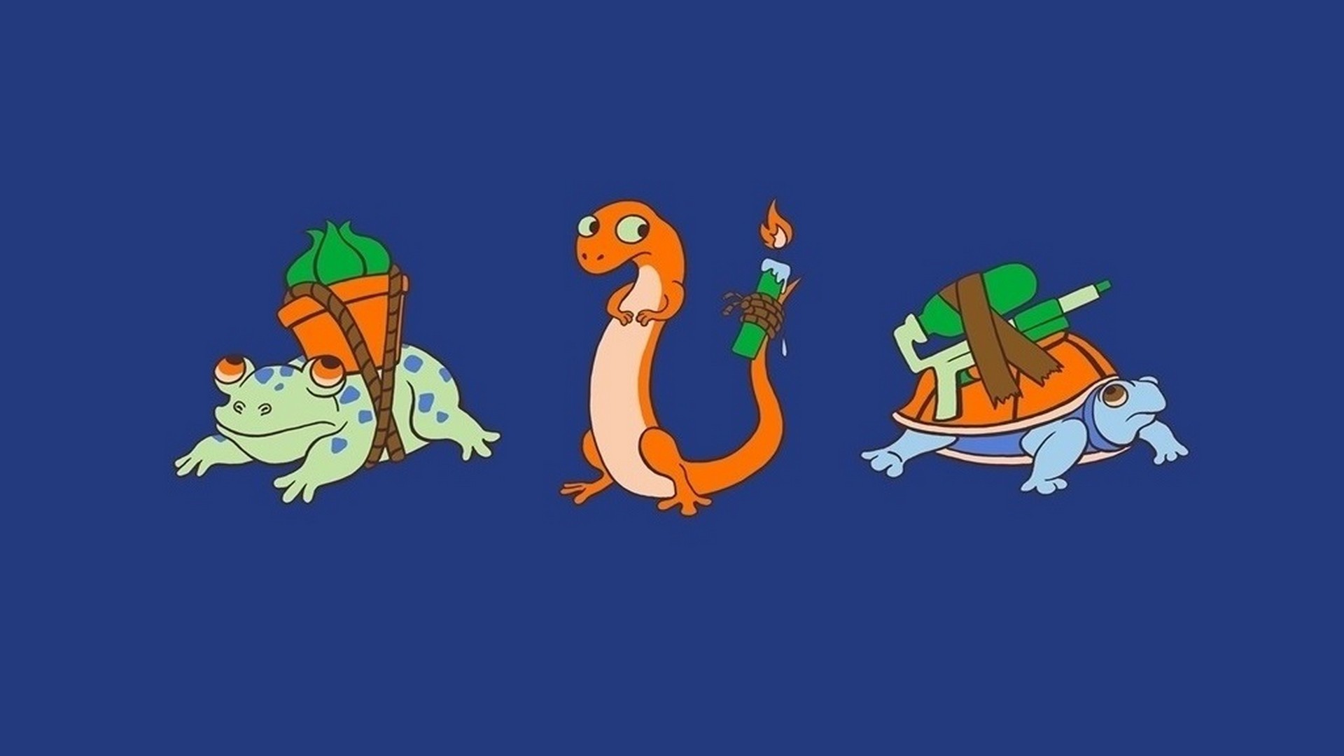 Pokémon characters with unusual items HD Wallpaper