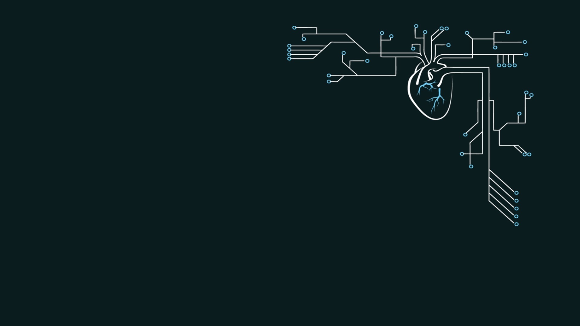Digital heart with circuit board connections HD Wallpaper