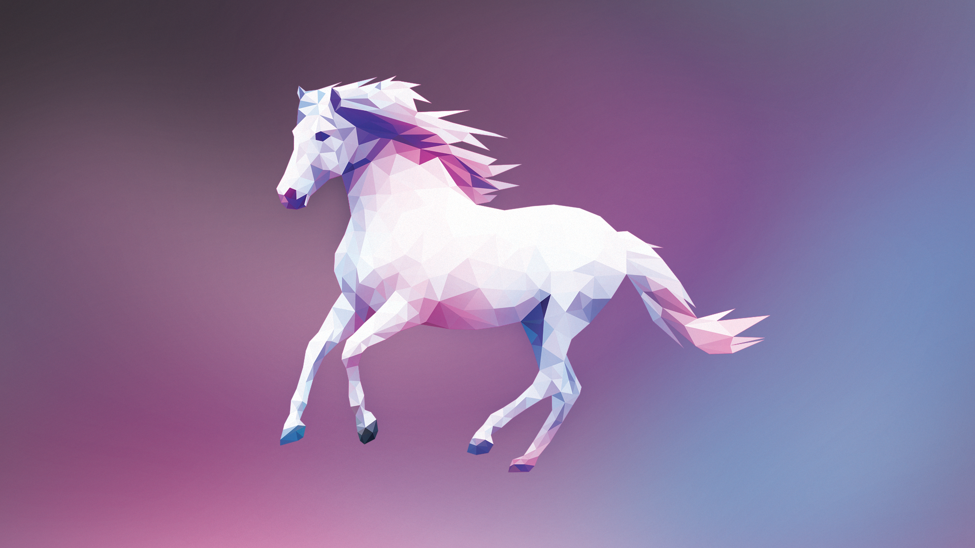 simple, low poly, colorful, minimalism, digital art, horse HD Wallpaper