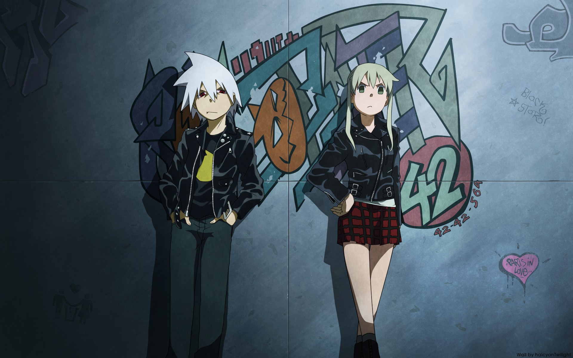 Soul Eater characters in front of graffiti HD Wallpaper