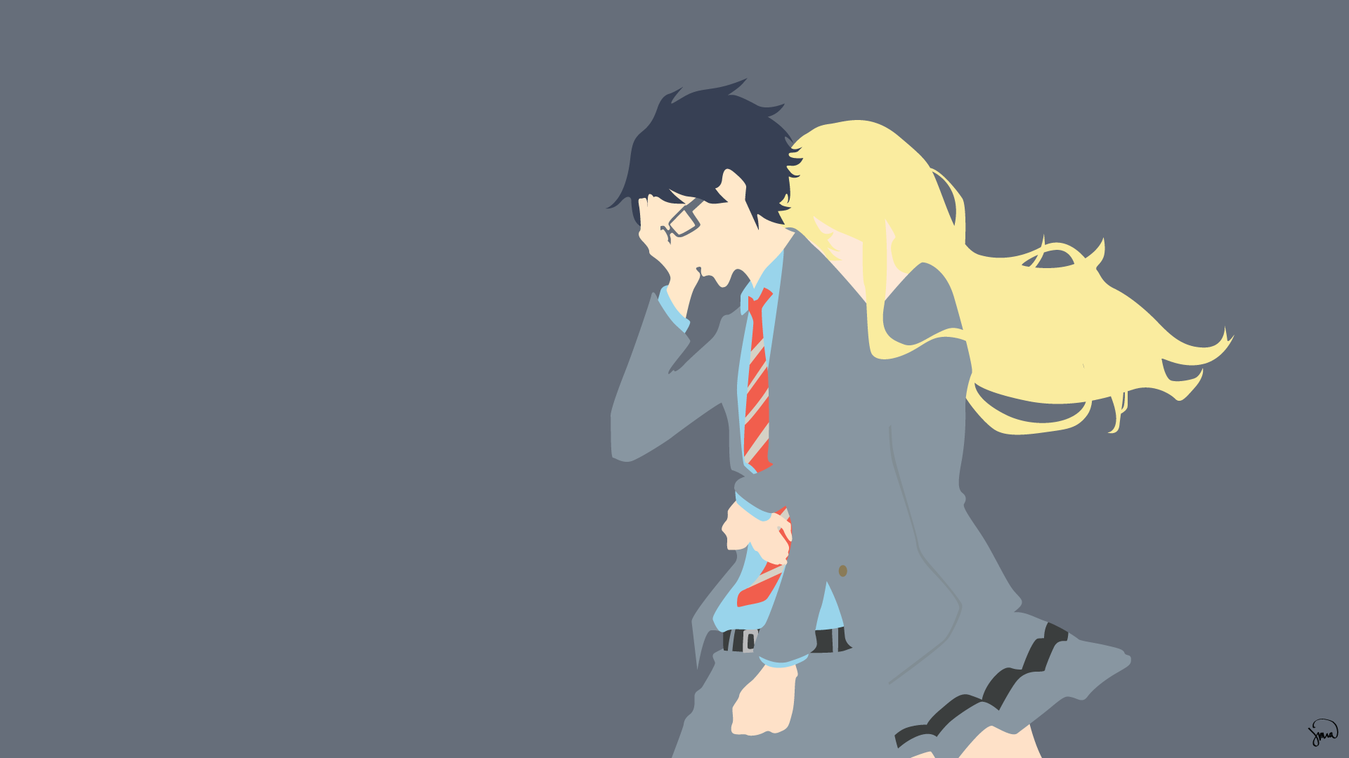 Shigatsu wa Kimi no Uso Minimalism Anime Vector Art HD Wallpaper