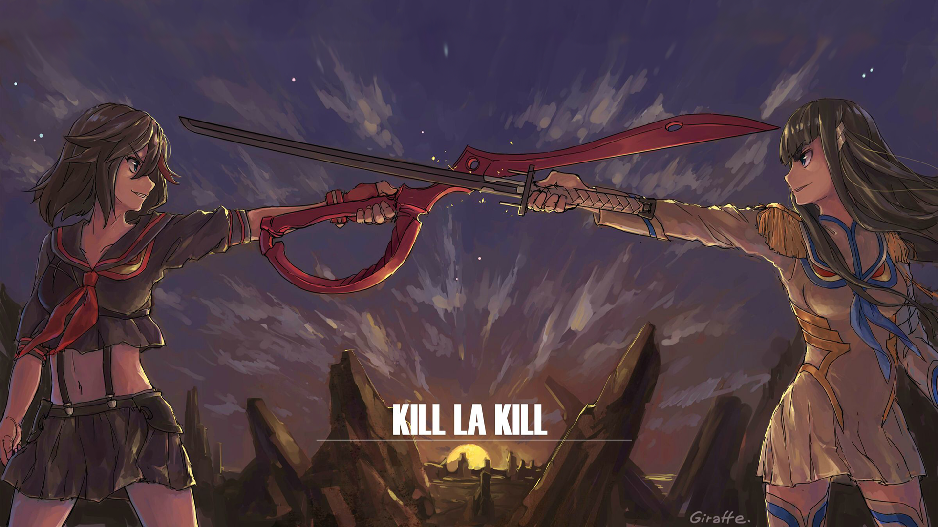 Kill la Kill: Ryuko Matoi and Satsuki Kiryuin face off HD Wallpaper