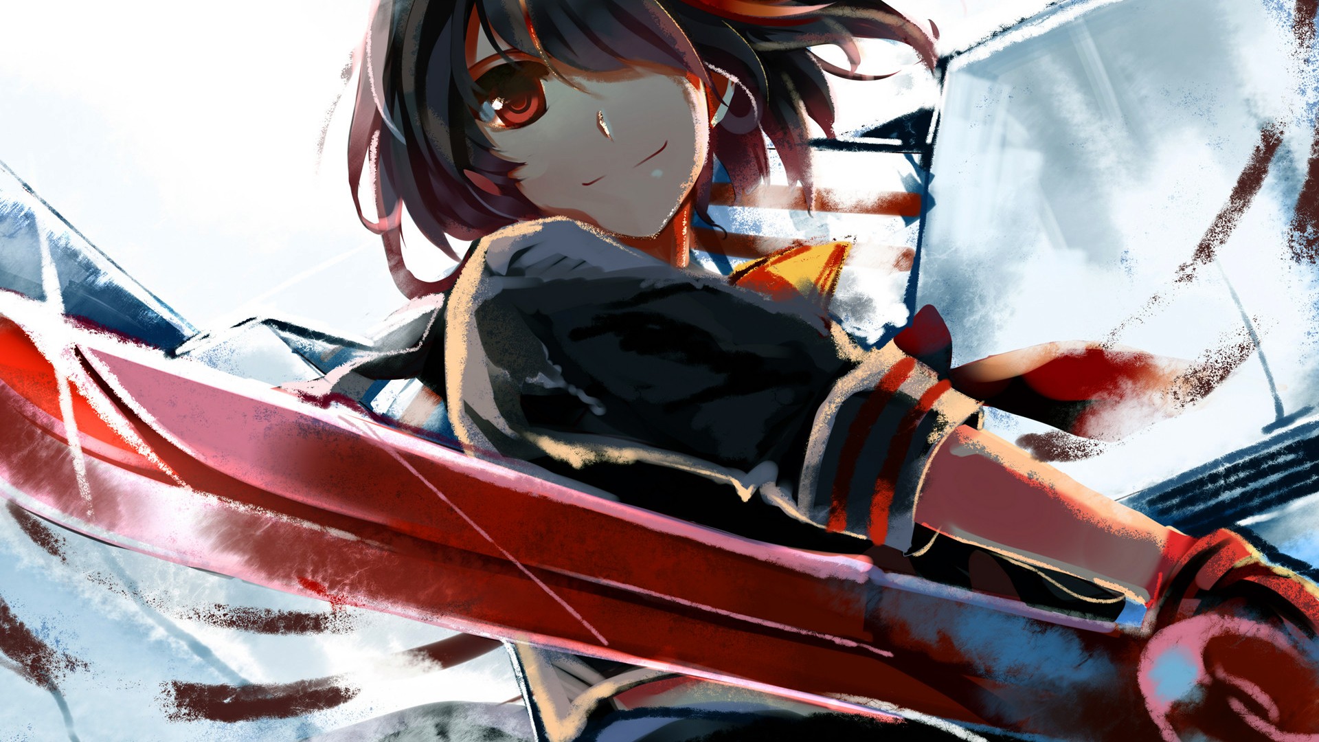 Matoi Ryuuko from Kill la Kill with a sword HD Wallpaper