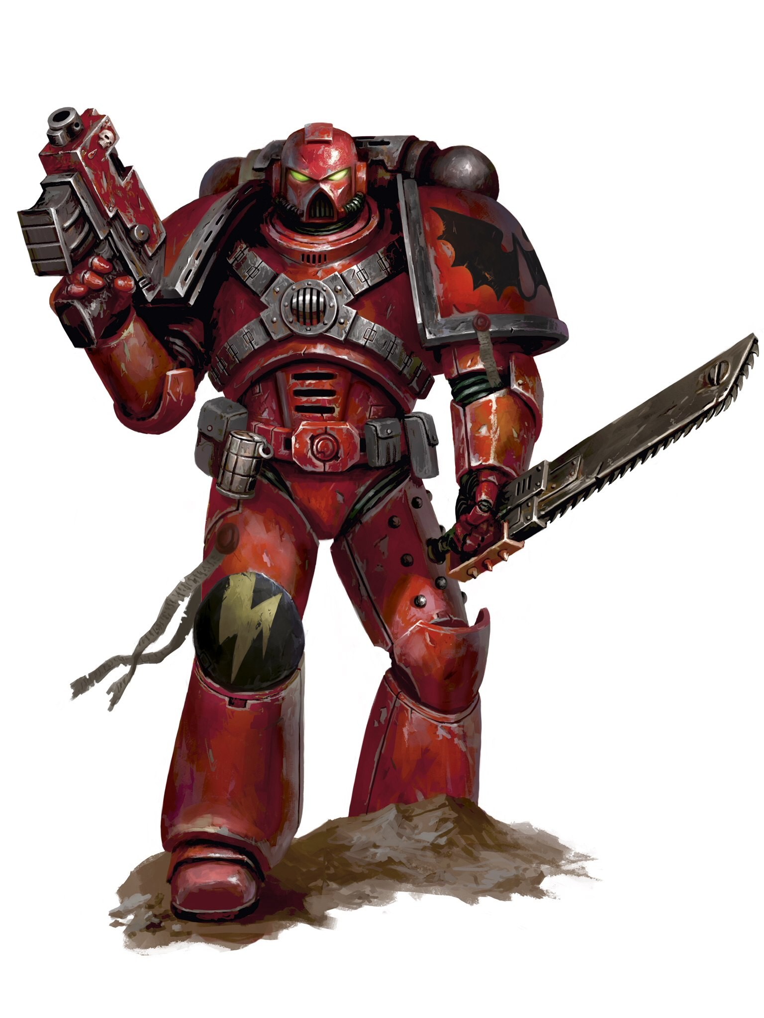 Warhammer 40,000 Space Marine with Bolter and Chainsword HD Wallpaper