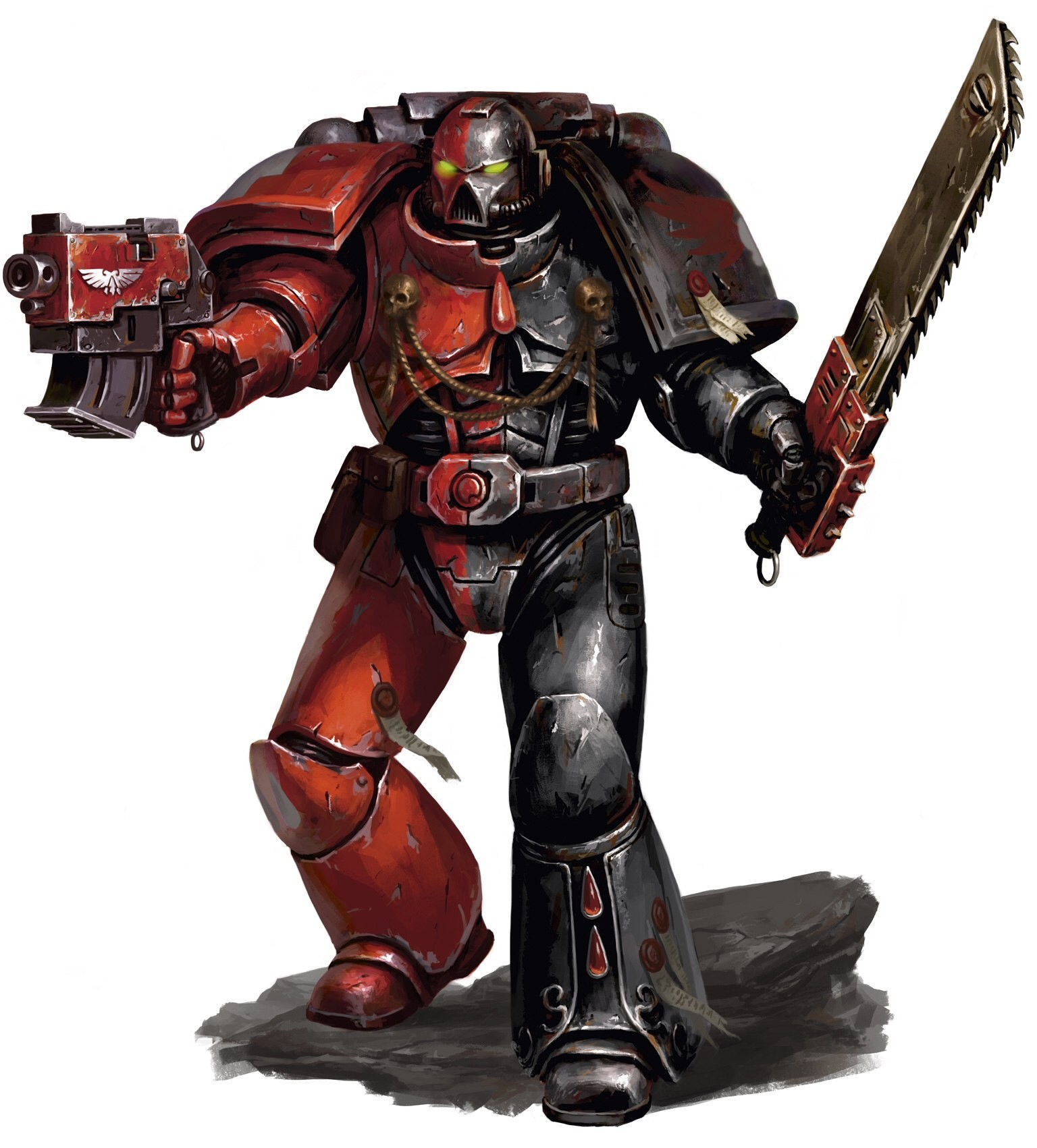 Warhammer 40,000 Space Marine with Bolter and Chainsword HD Wallpaper