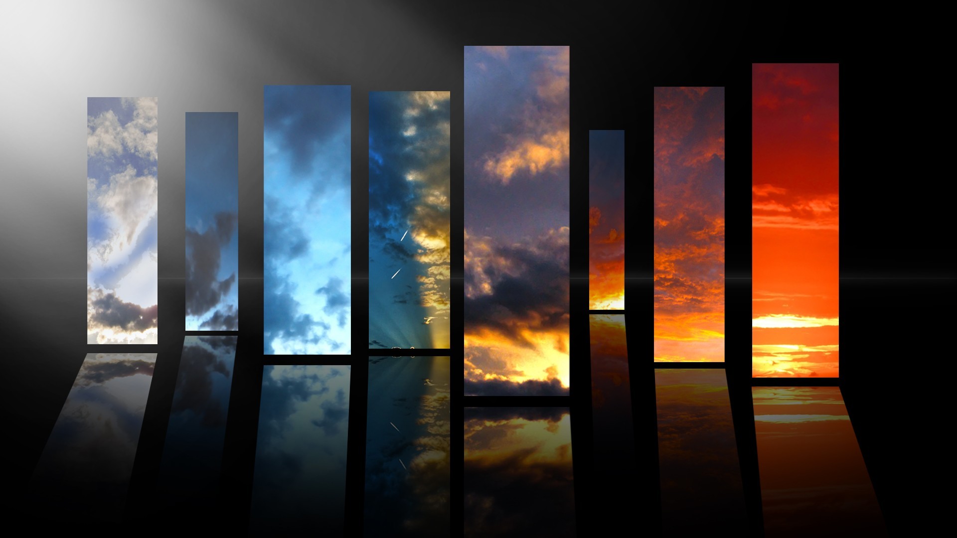 Abstract sky panels with reflections HD Wallpaper