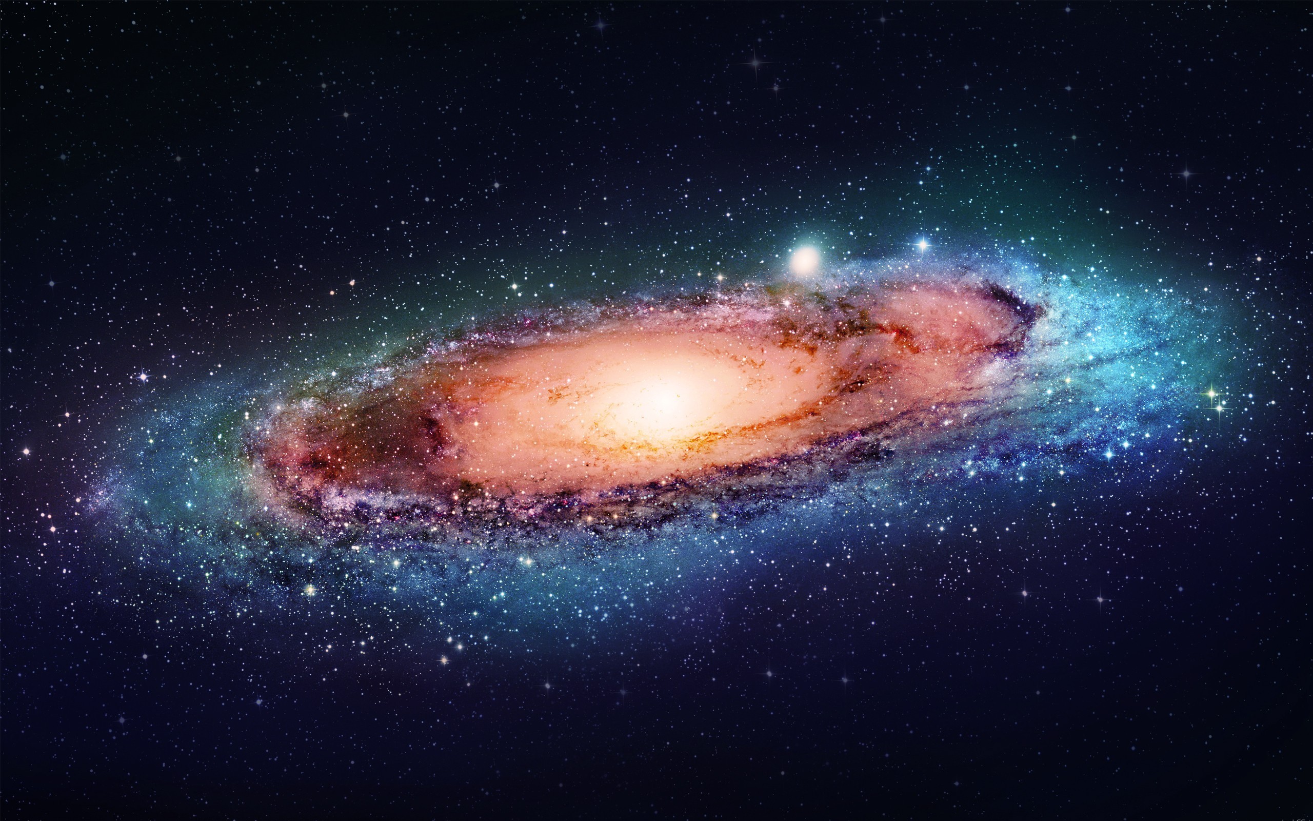 Spiral galaxy in deep space with stars HD Wallpaper