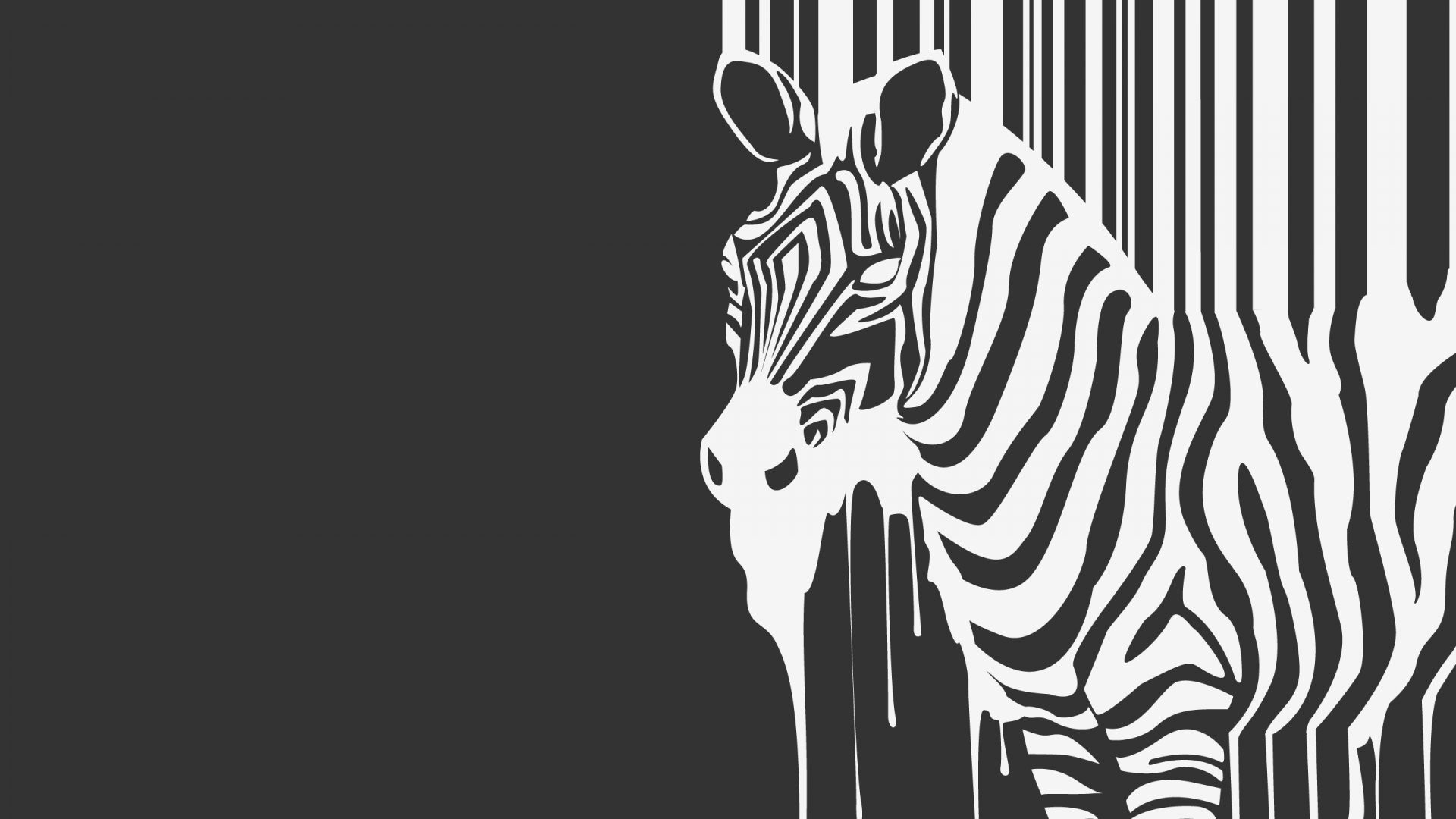 Minimalist Zebra Artwork with Barcode Stripes HD Wallpaper