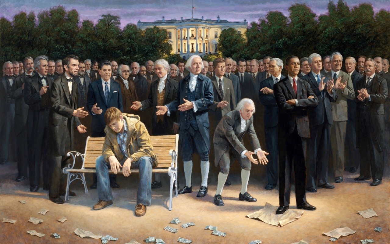 Presidents Gather at the White House with a Young Man HD Wallpaper
