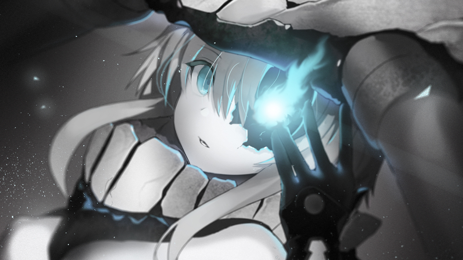 Anime girl with blue energy HD Wallpaper