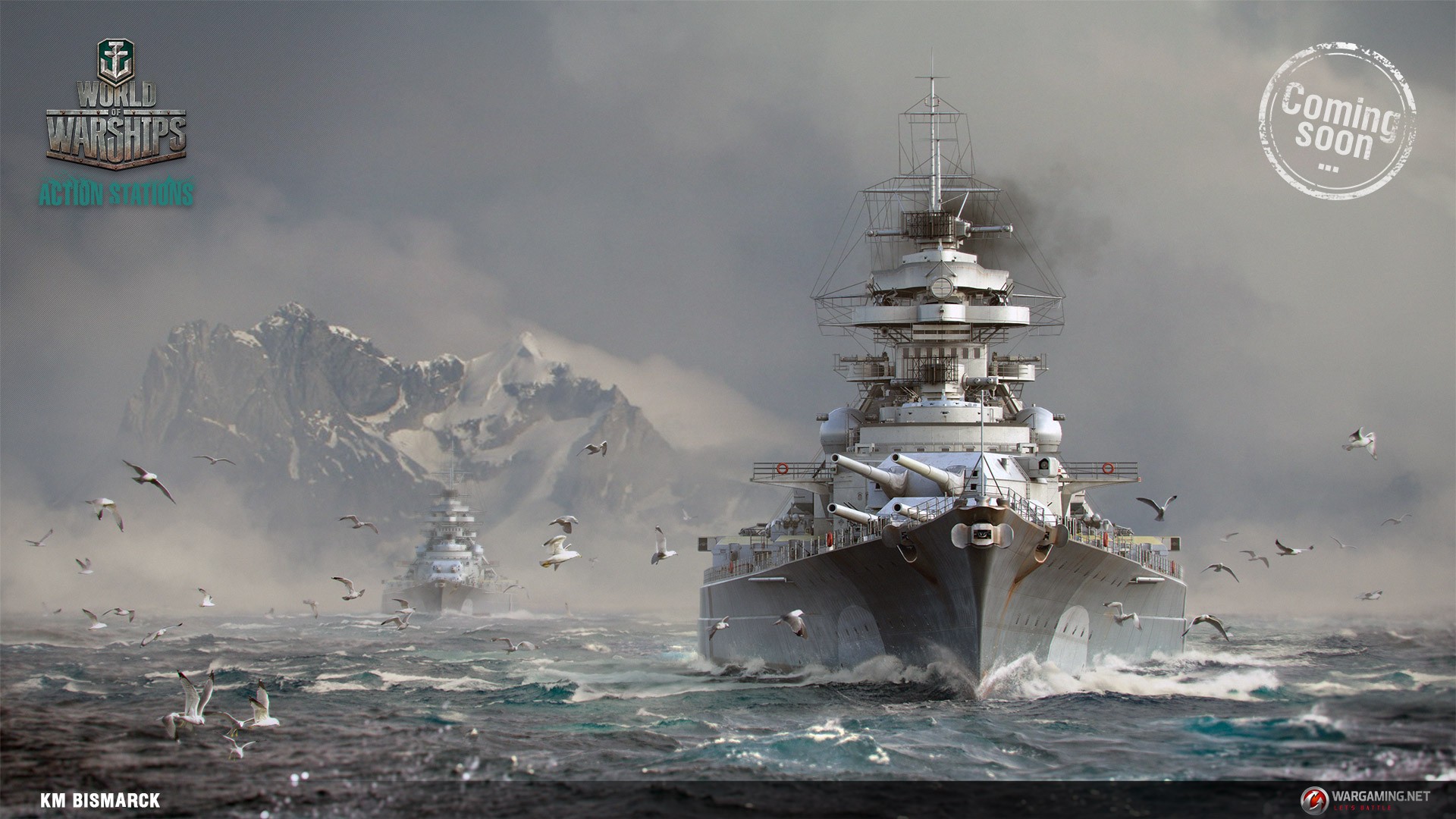 World of Warships KM Bismarck Battleship HD Wallpaper
