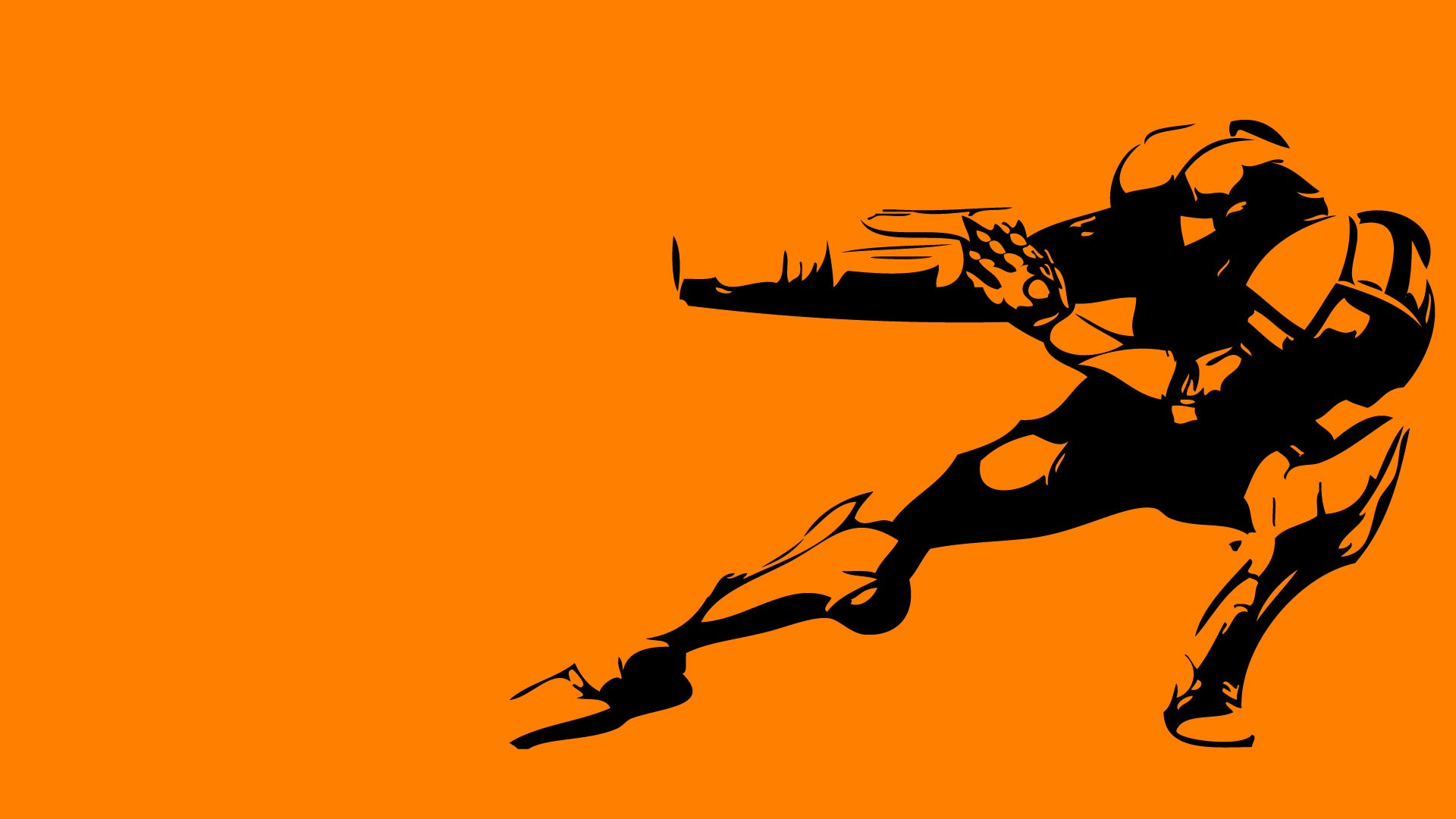 Samus Aran in a dynamic pose HD Wallpaper