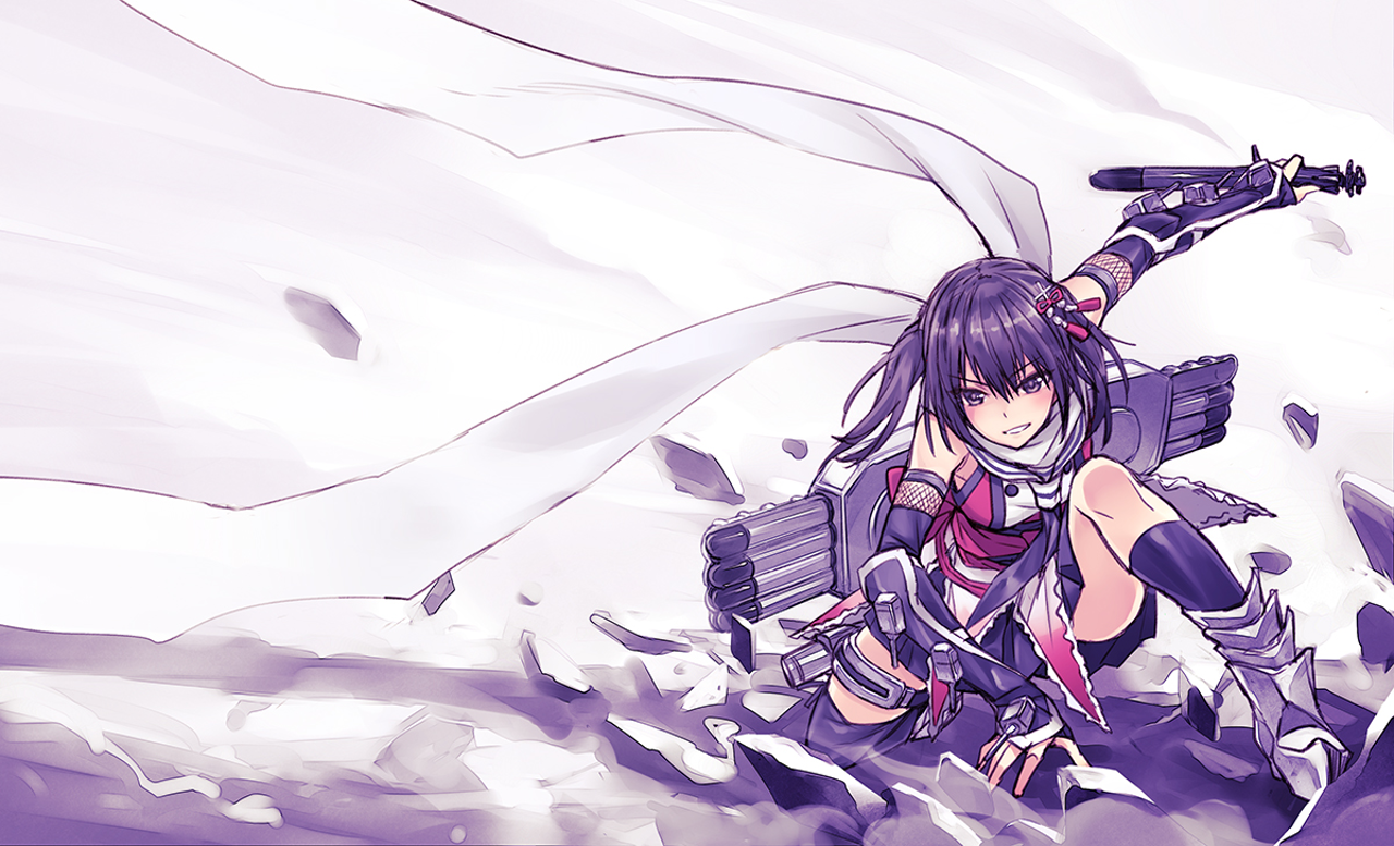 Kantai Collection Girl with Weapons and Cape HD Wallpaper