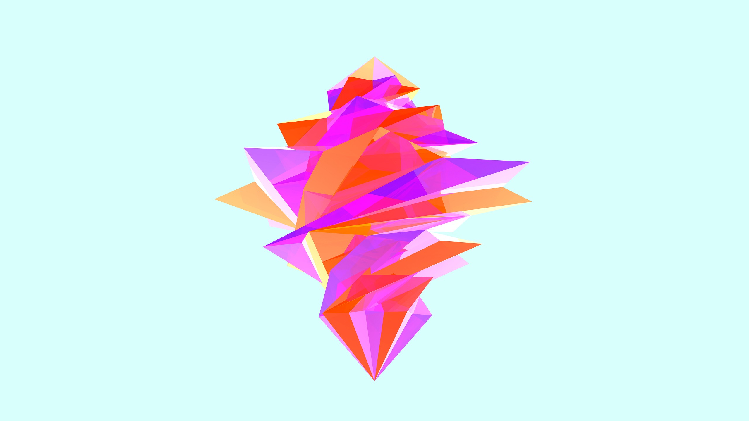 Abstract geometric shapes in vibrant colors HD Wallpaper