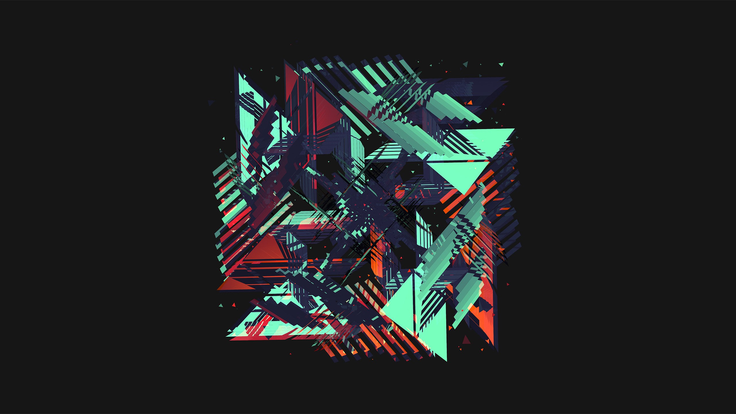 Abstract geometric digital art with triangles HD Wallpaper