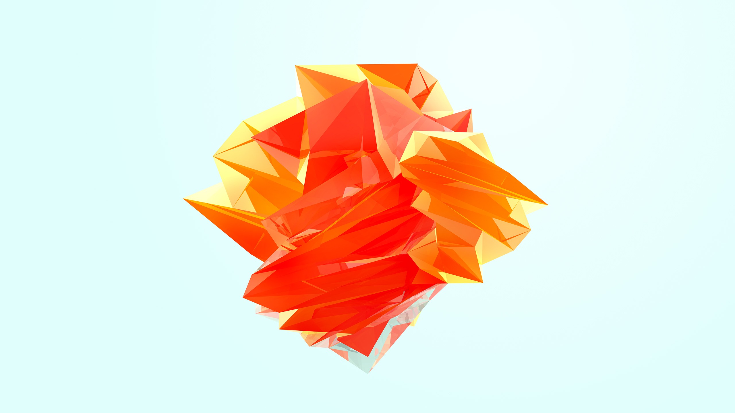 Abstract geometric shapes in red and orange HD Wallpaper