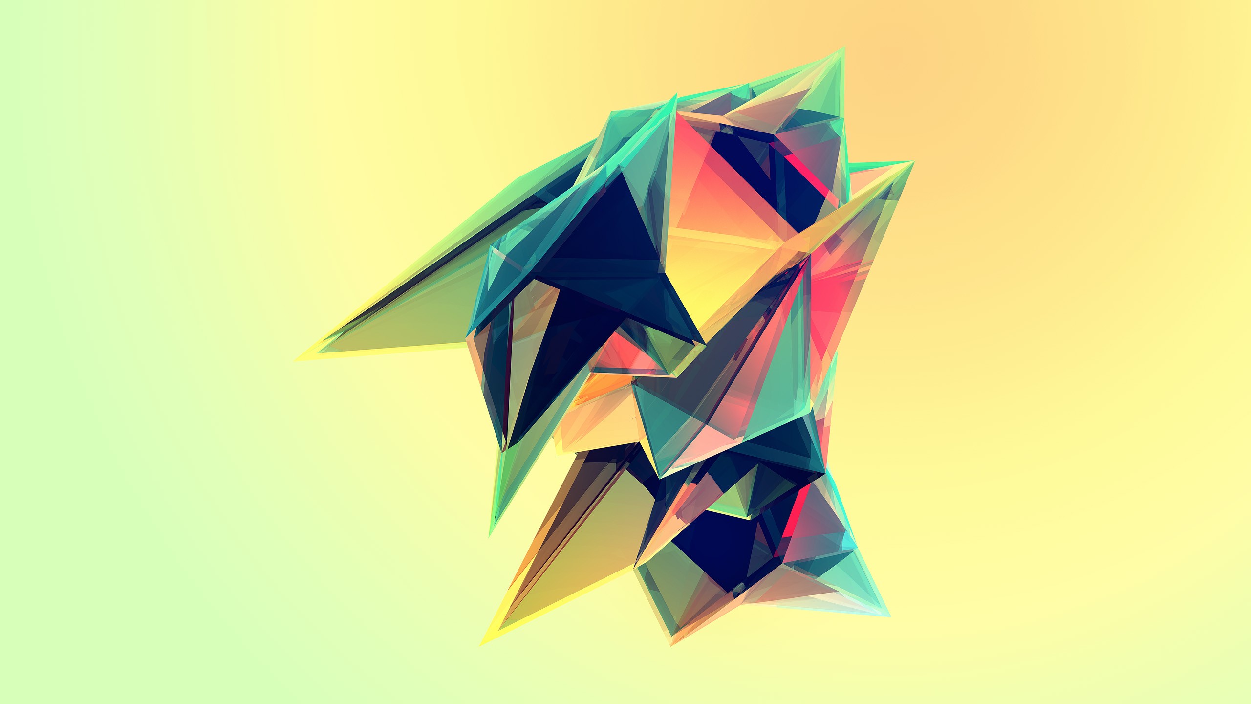 Abstract geometric shapes with vibrant colors HD Wallpaper