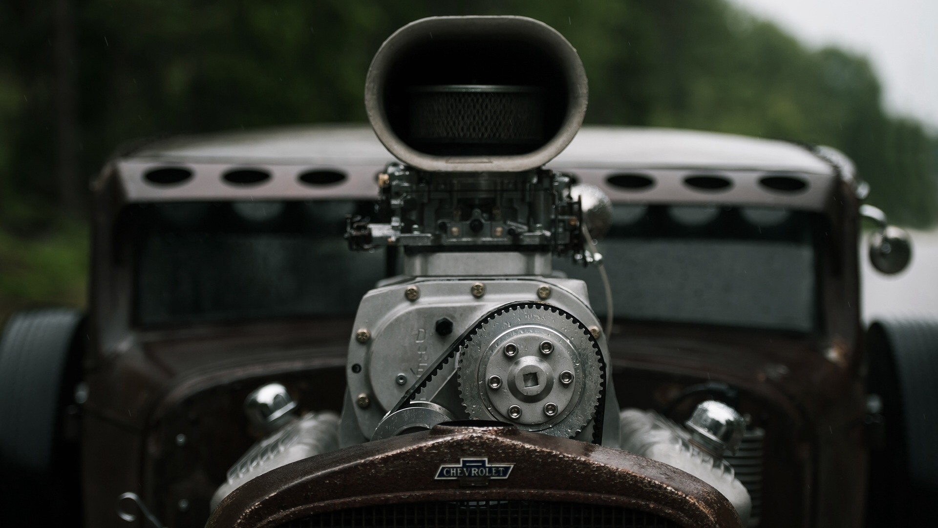 Chevrolet Hot Rod with Supercharger HD Wallpaper