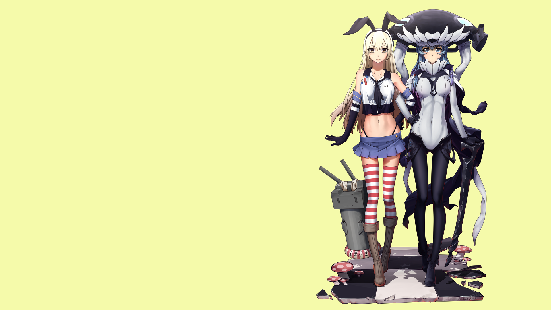 Shimakaze and Wo-Class from Kantai Collection HD Wallpaper
