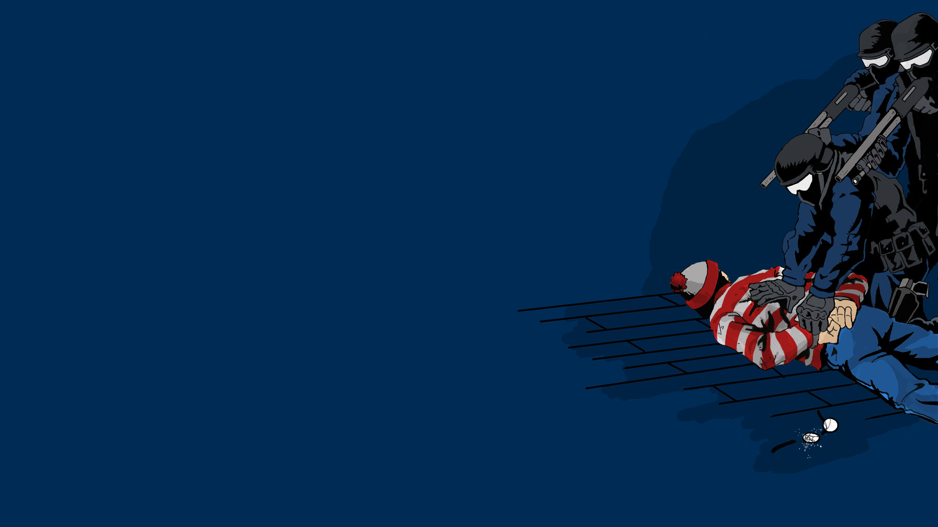 Waldo is arrested by SWAT team HD Wallpaper