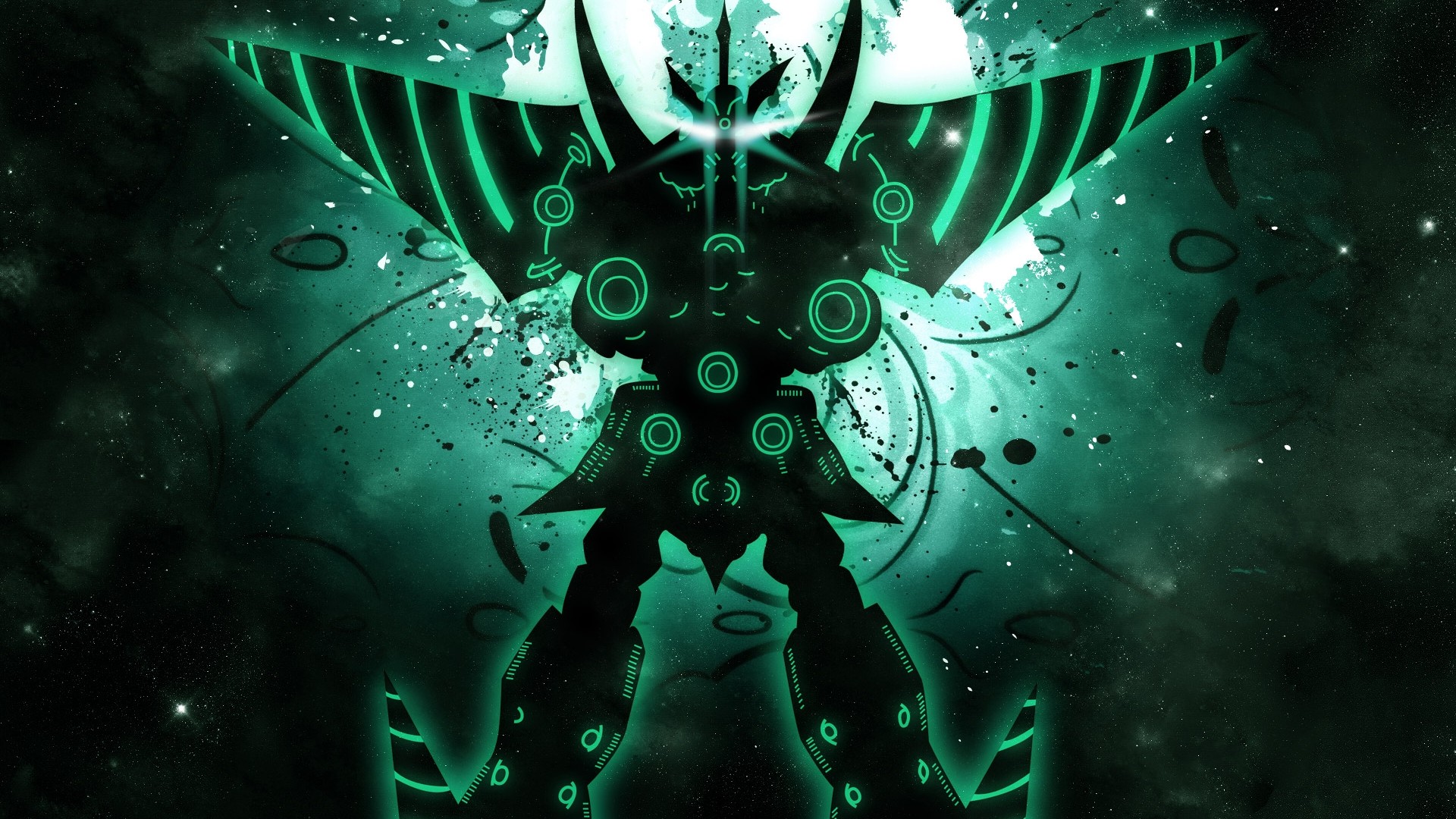 Tengen Toppa Gurren Lagann Silhouette in Space HD Wallpaper