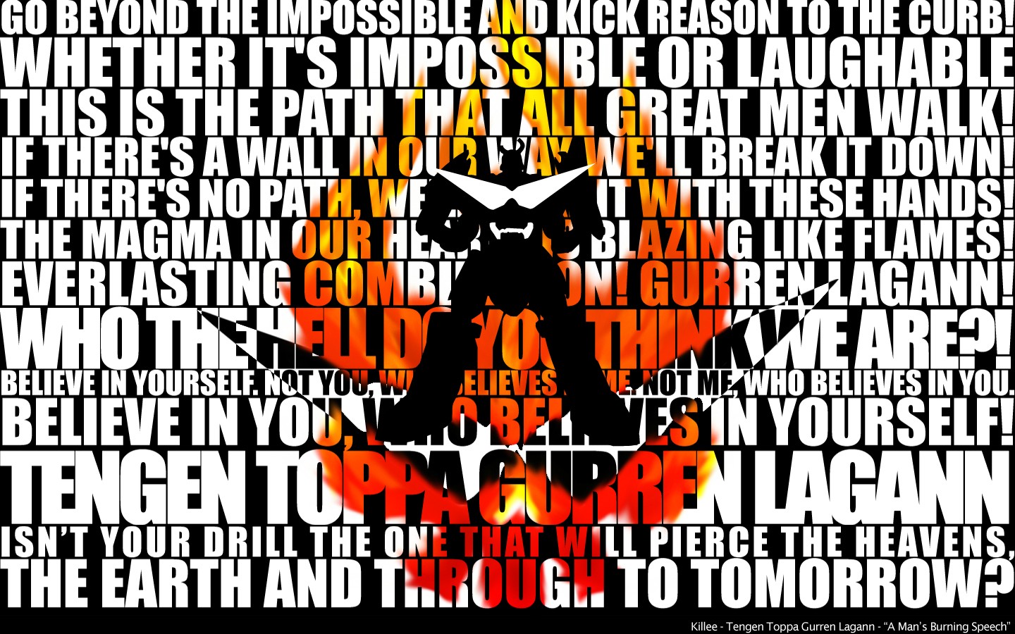 Tengen Toppa Gurren Lagann Speech HD Wallpaper