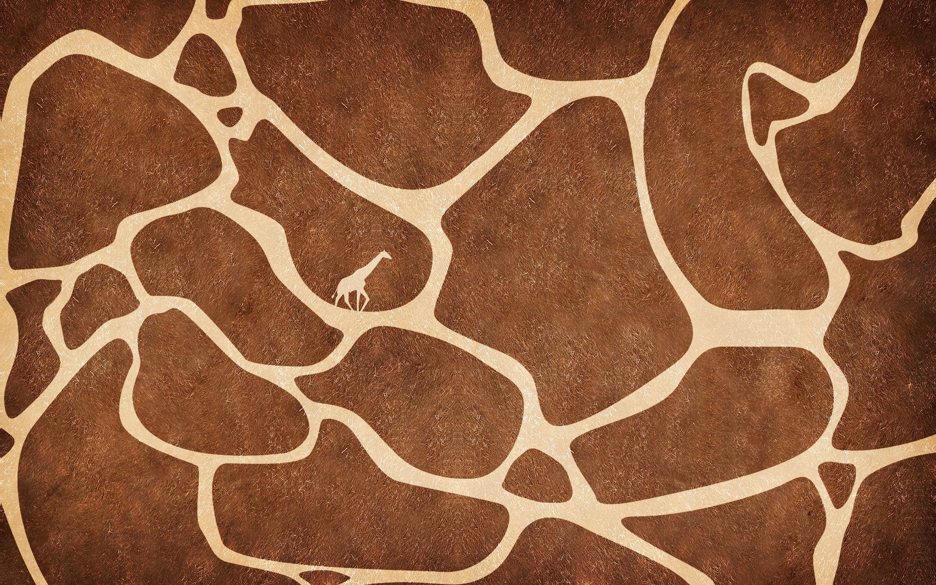 Giraffe pattern with a small giraffe silhouette HD Wallpaper