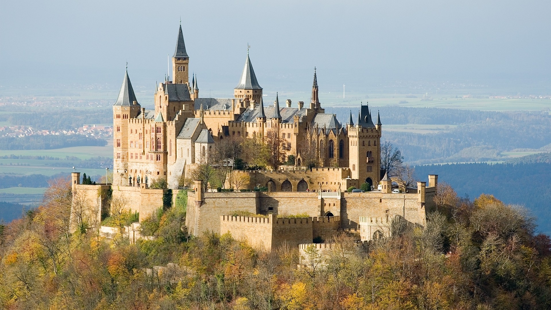 Hohenzollern Castle in Germany during Fall HD Wallpaper