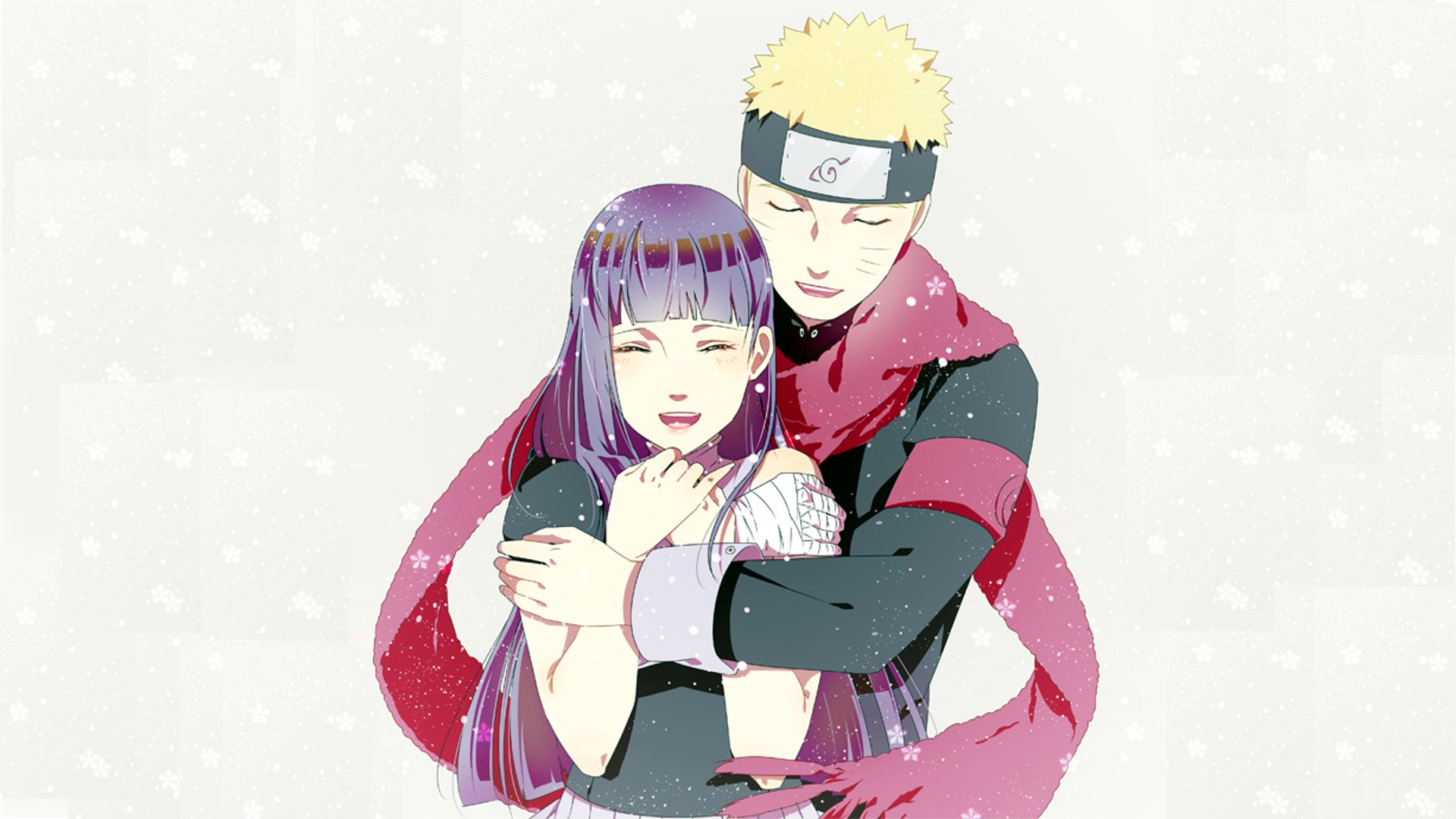 Naruto and Hinata Hugging in the Snow HD Wallpaper