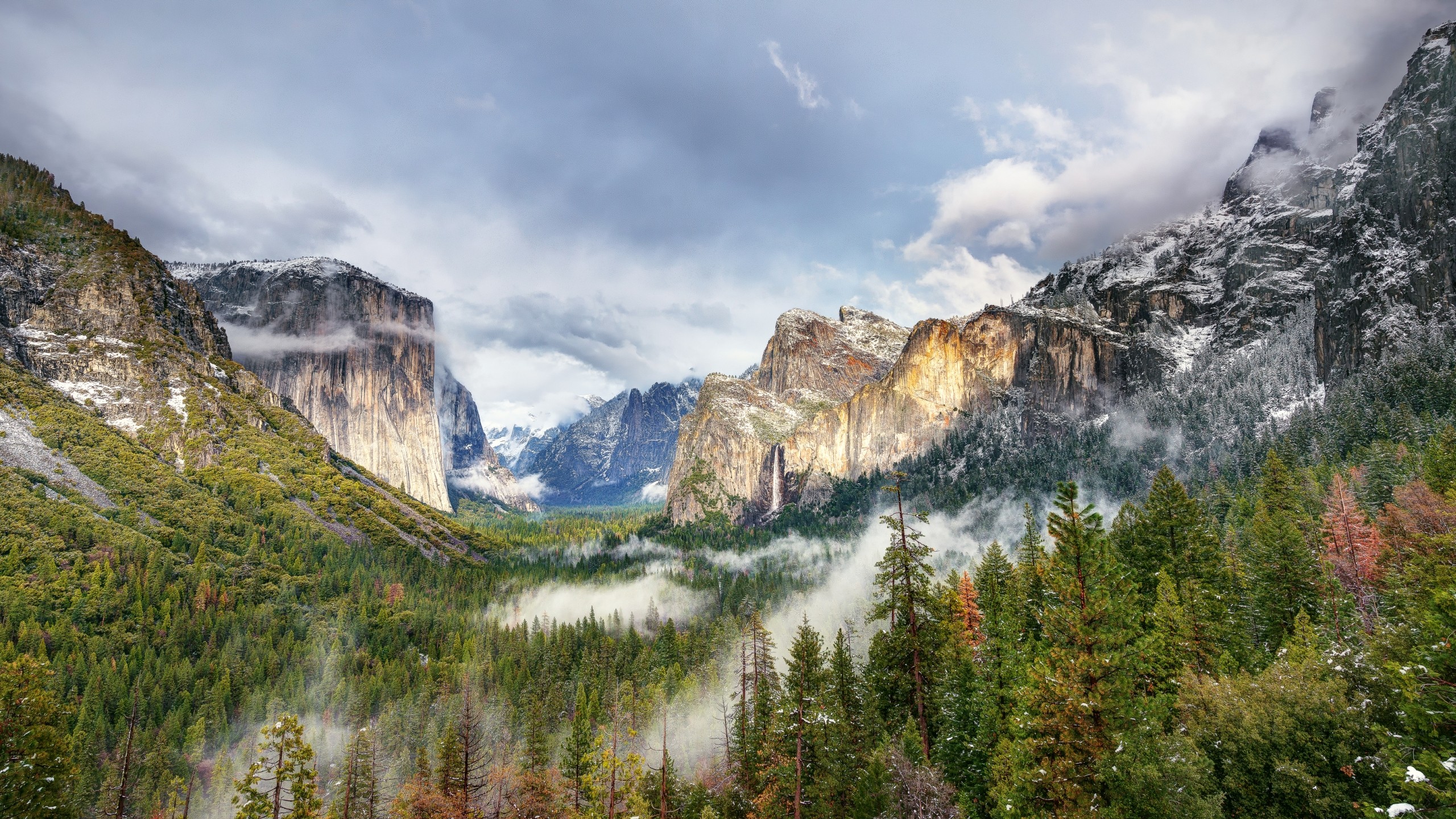 Yosemite Valley with El Capitan and Bridalveil Fall HD Wallpaper