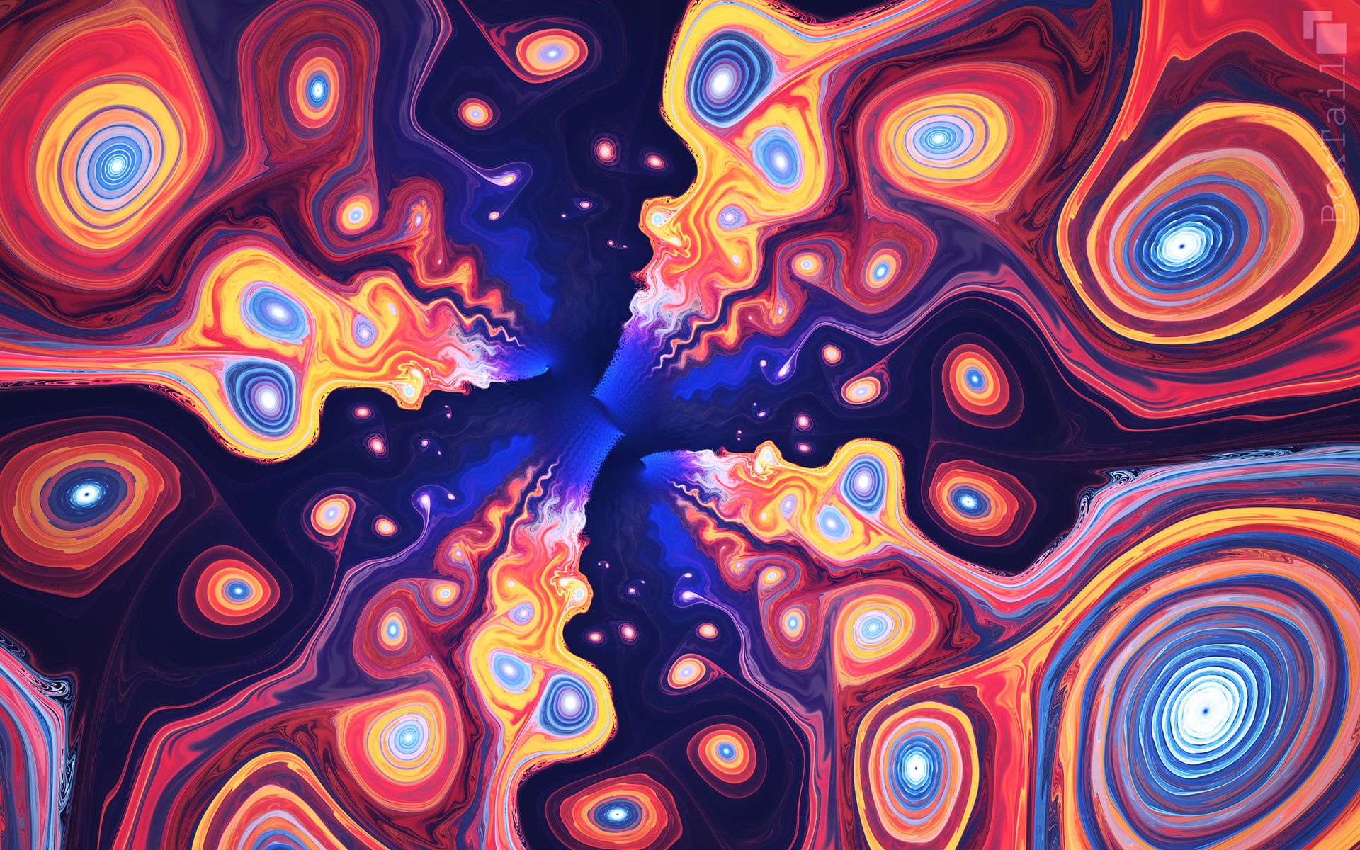Abstract fractal art with colorful spirals HD Wallpaper
