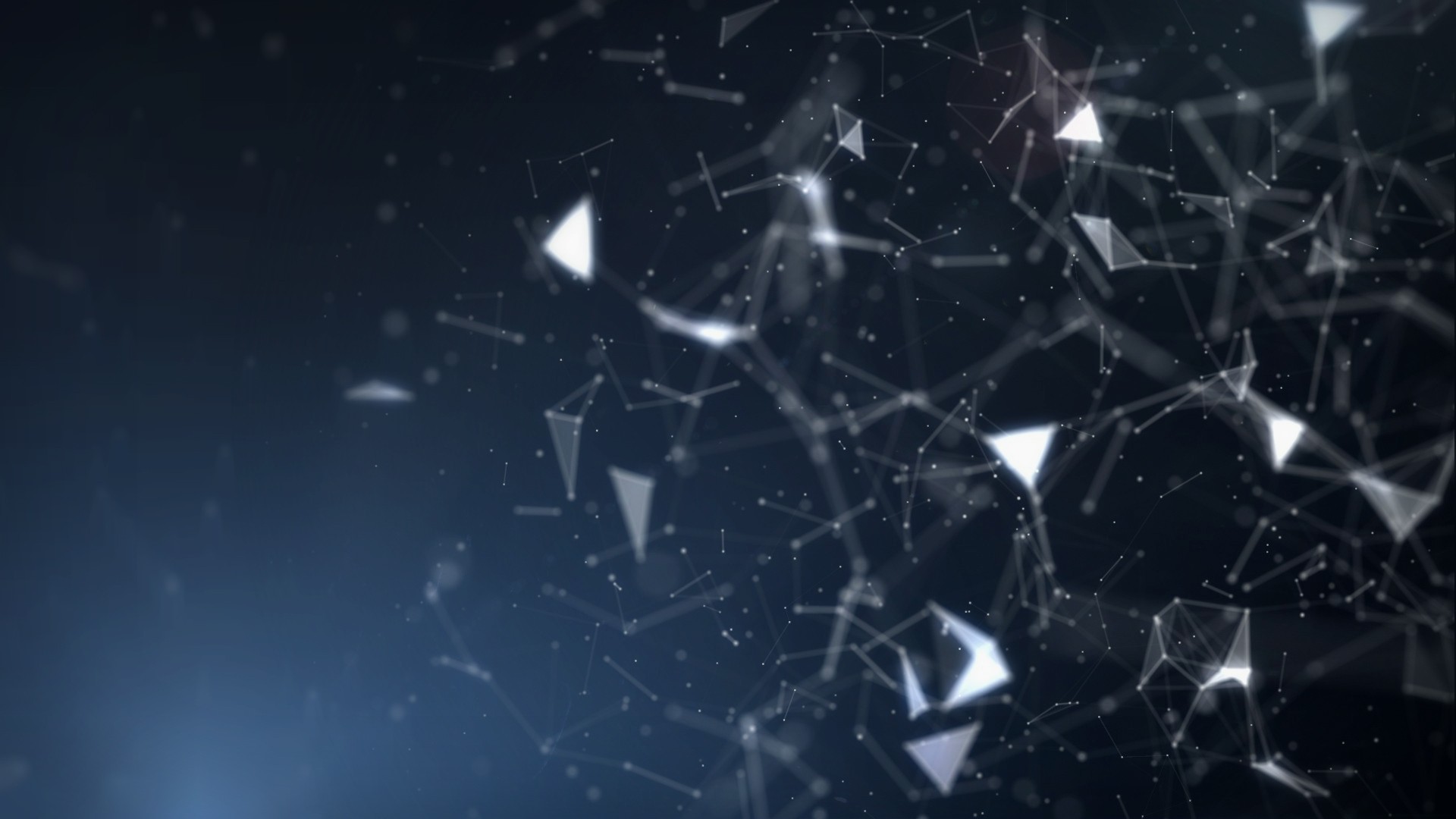 Abstract network of glowing triangles and dots HD Wallpaper