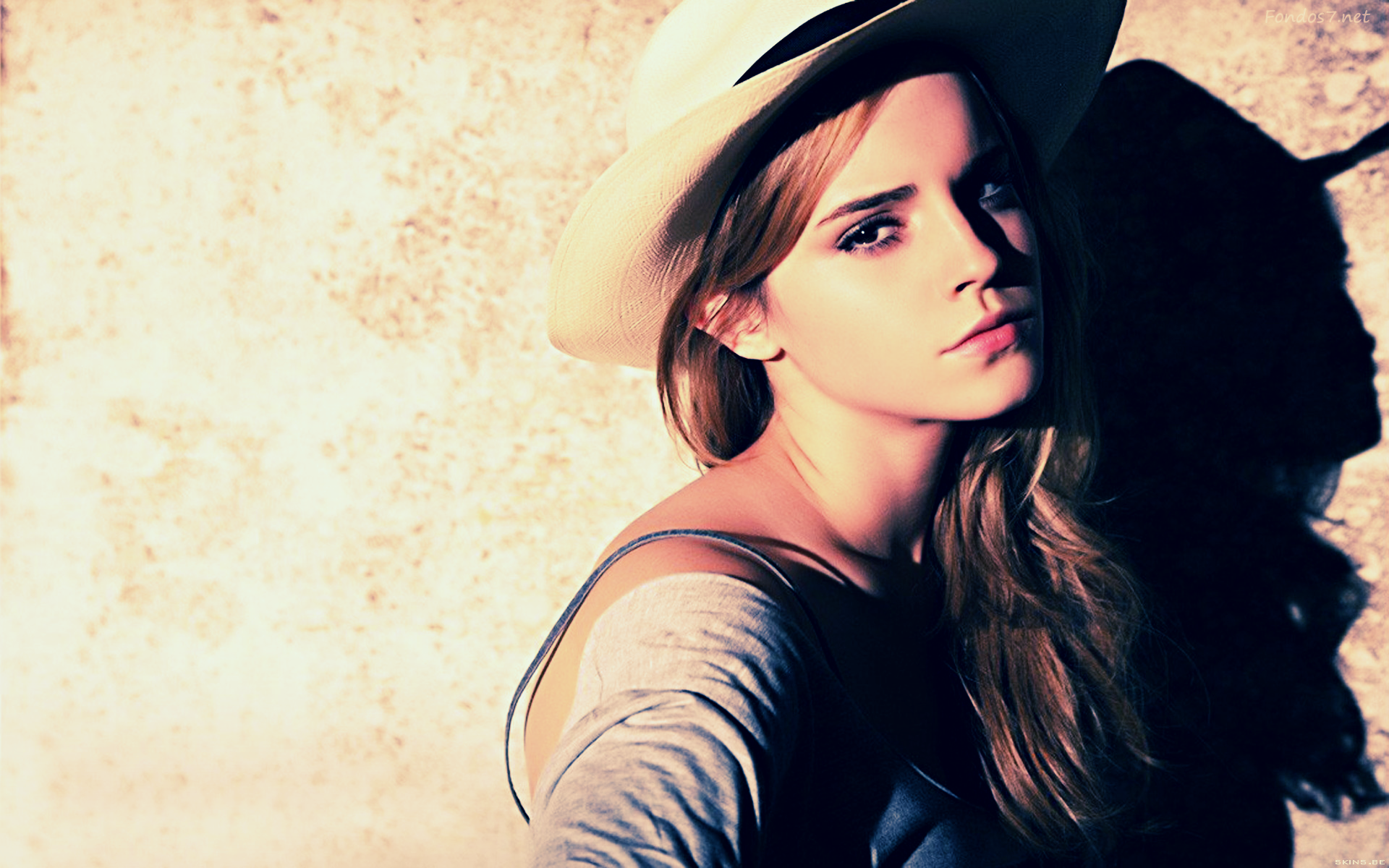 Emma Watson wearing a hat HD Wallpaper