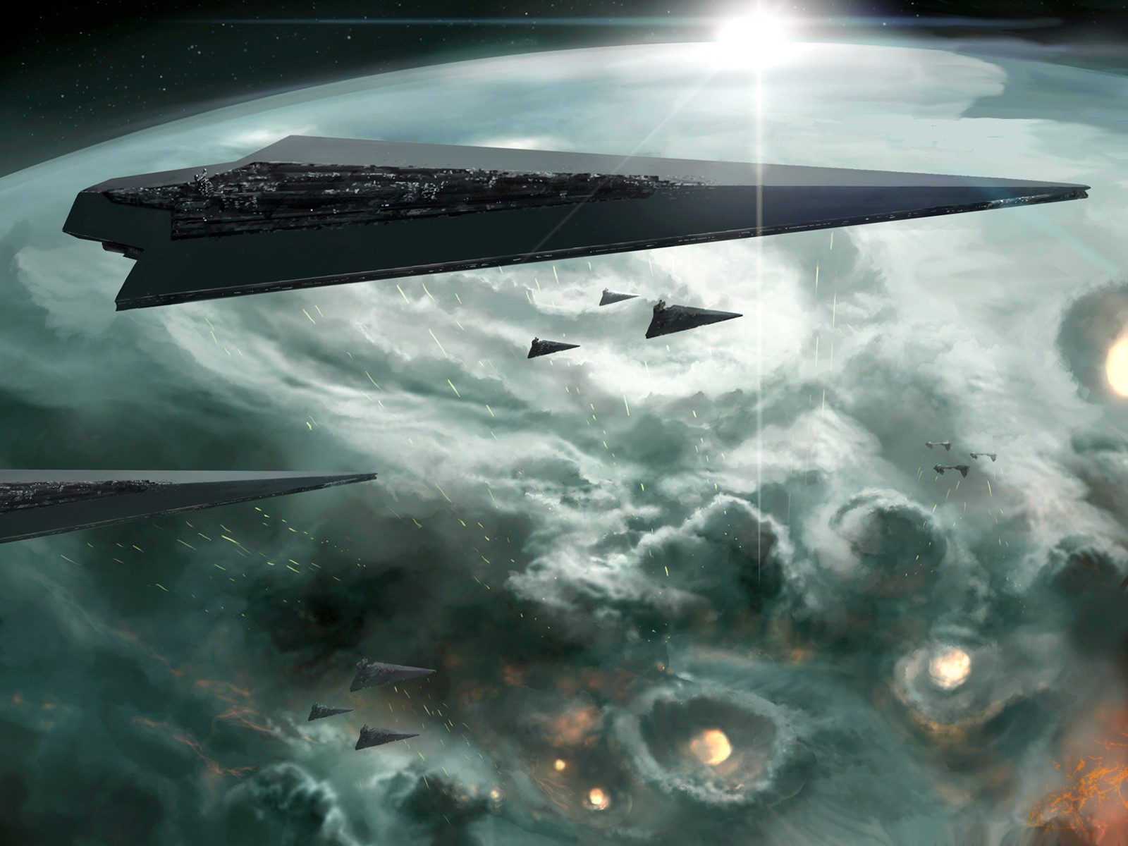 Star Wars Imperial Star Destroyers in space HD Wallpaper