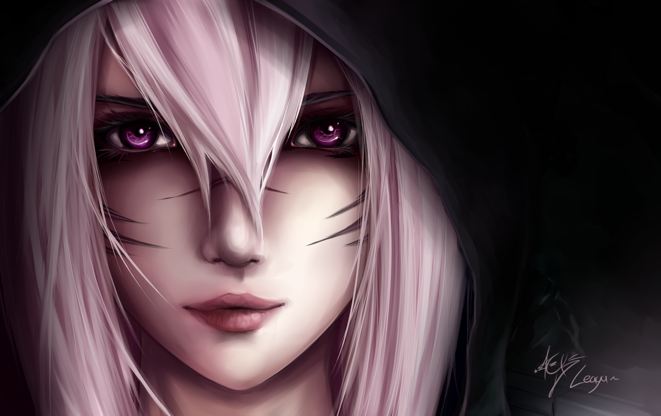 Ahri from League of Legends with pink hair HD Wallpaper