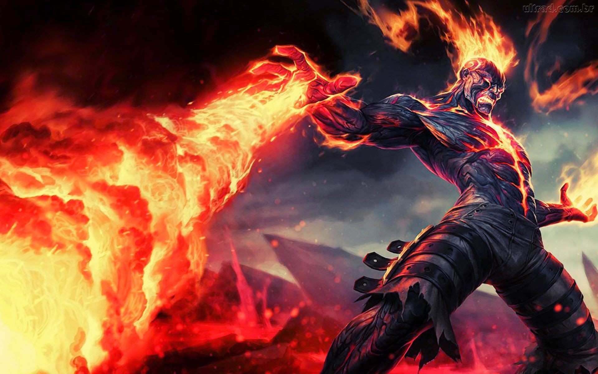 Brand from League of Legends unleashing fire HD Wallpaper