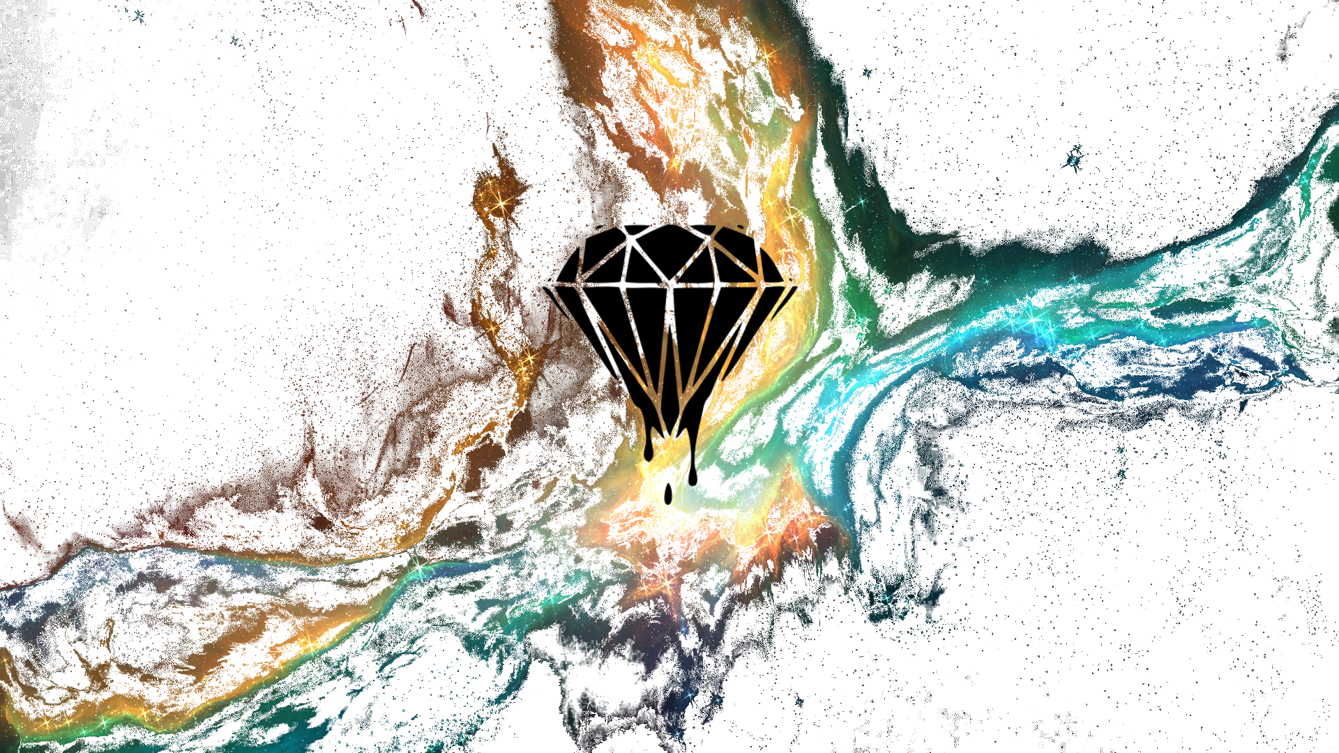 Diamond dripping into colorful cosmic dust HD Wallpaper