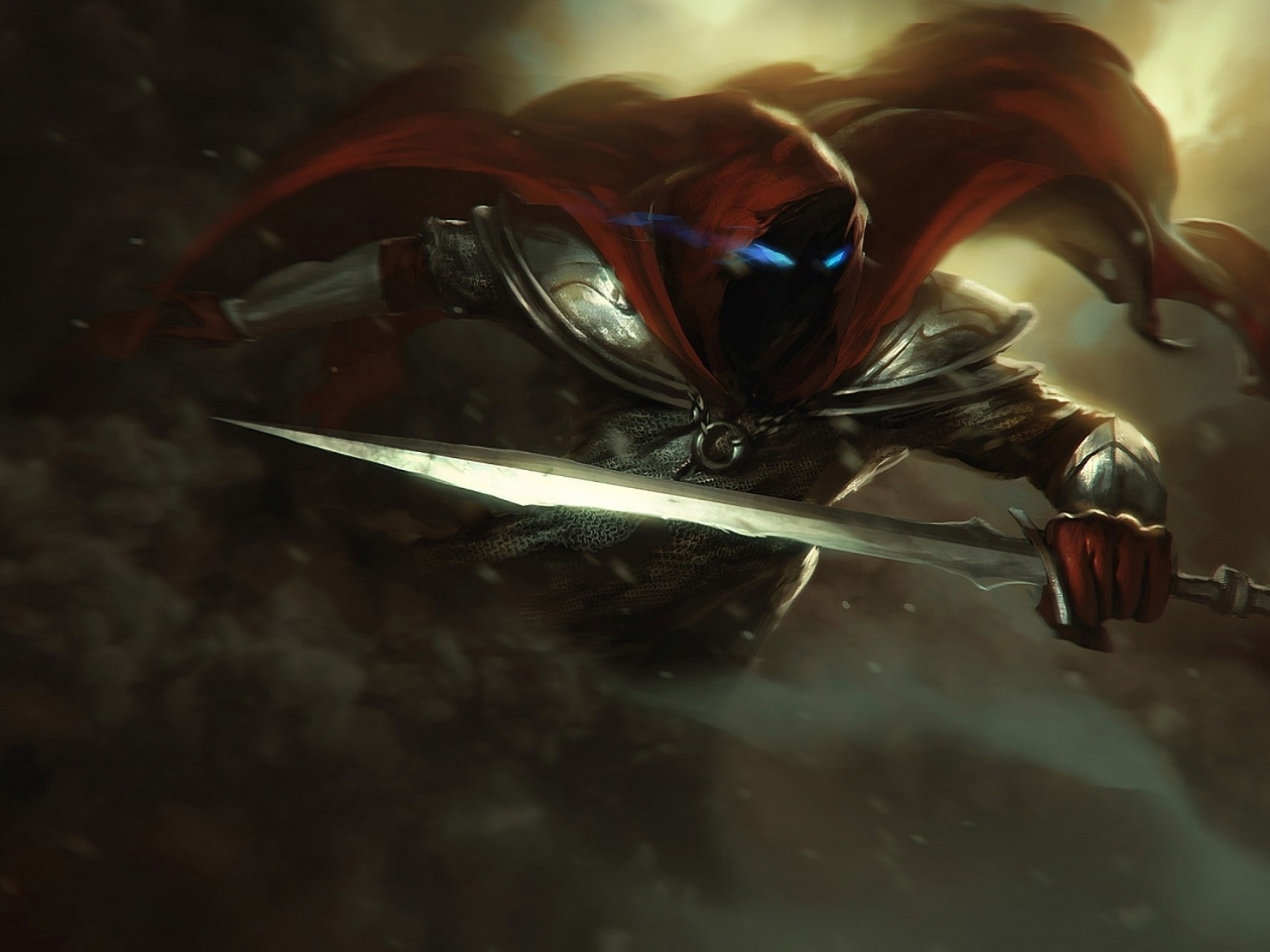 Assassin with red hood and sword HD Wallpaper