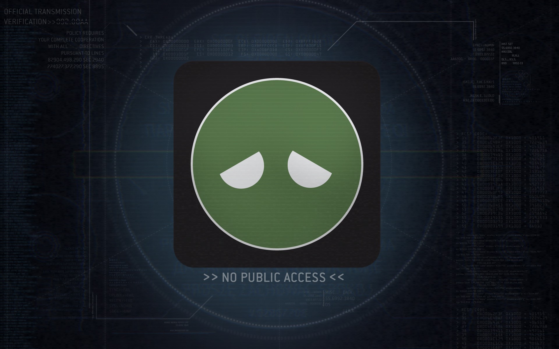 Halo 3: ODST "No Public Access" Screen HD Wallpaper