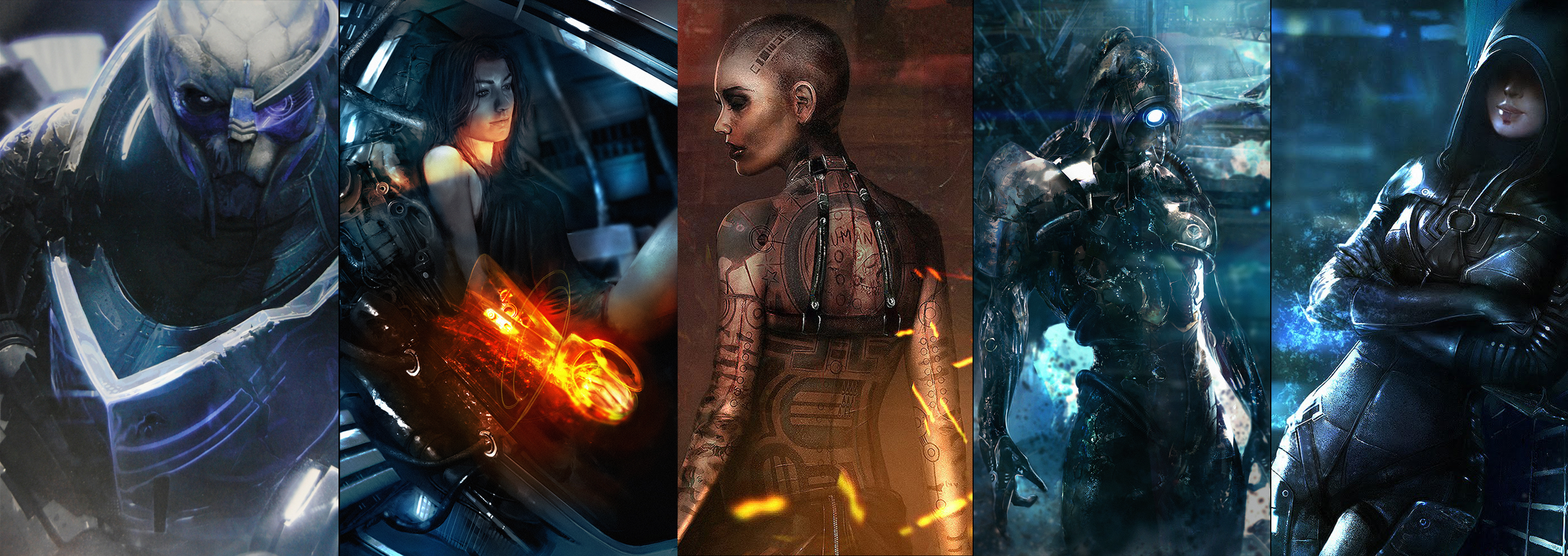 Mass Effect characters montage HD Wallpaper
