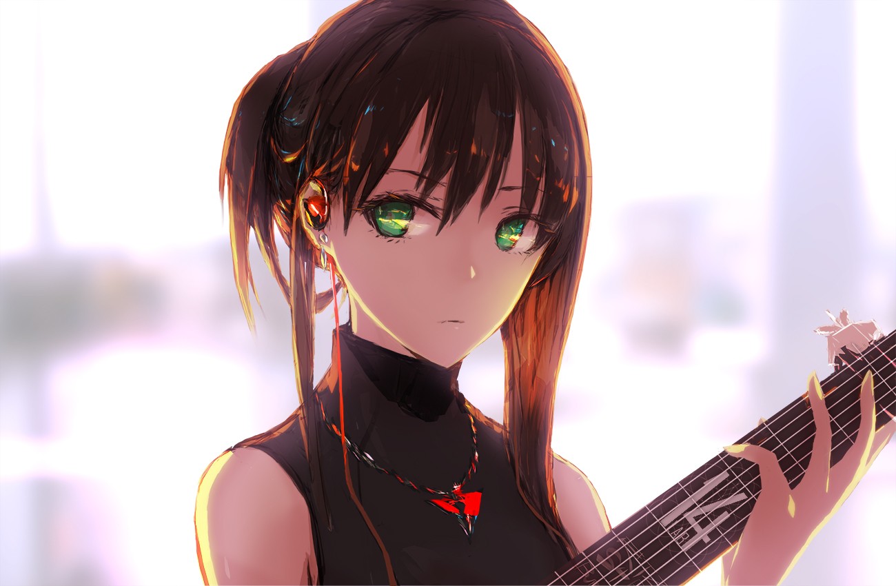 Shibuya Rin from THE iDOLM@STER Cinderella Girls playing guitar HD Wallpaper