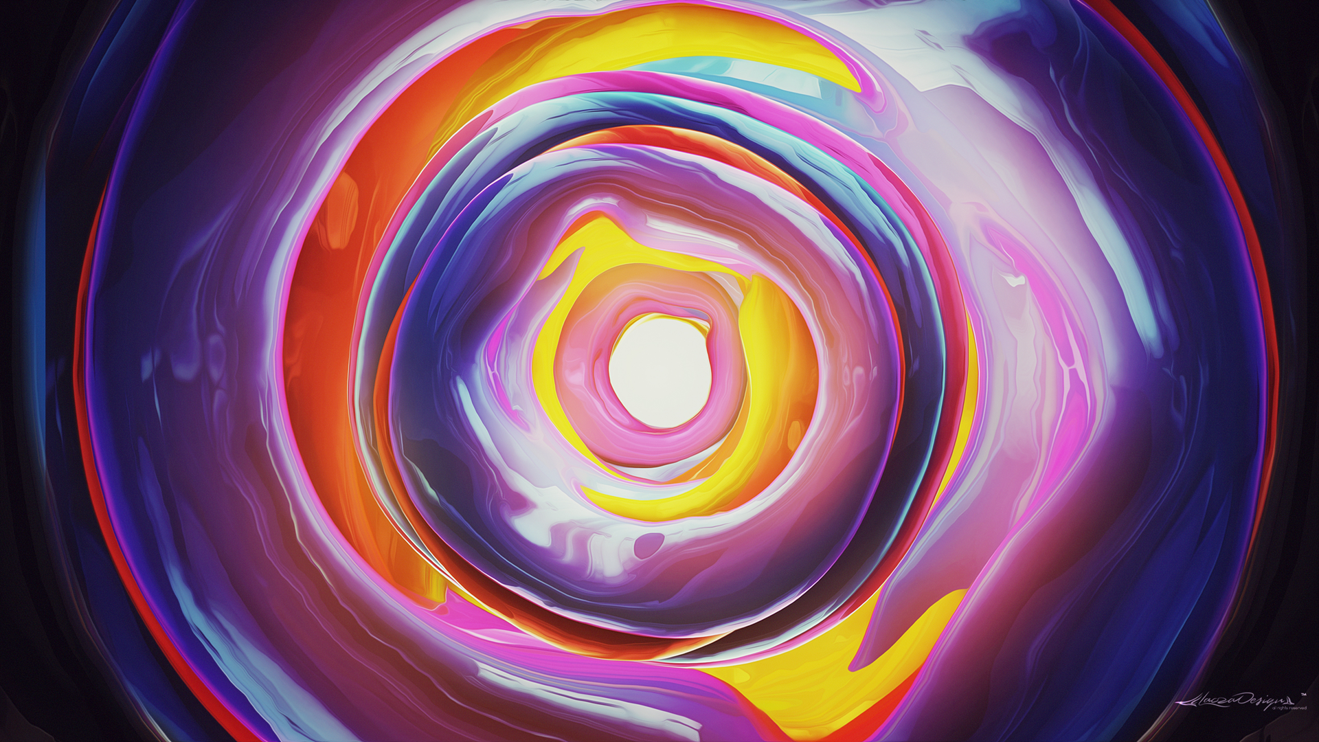 Abstract colorful vortex of liquid digital art HD Wallpaper