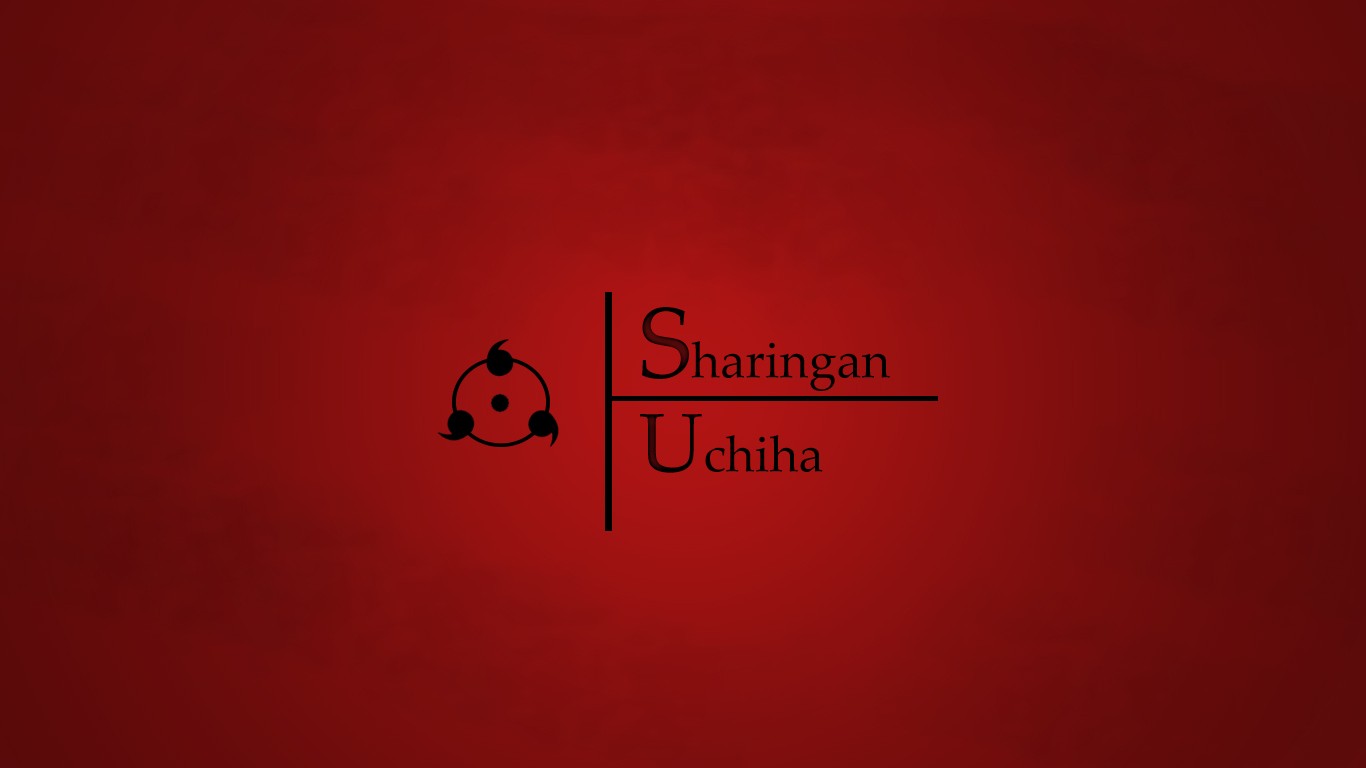 Sharingan Uchiha Logo on Red Background HD Wallpaper