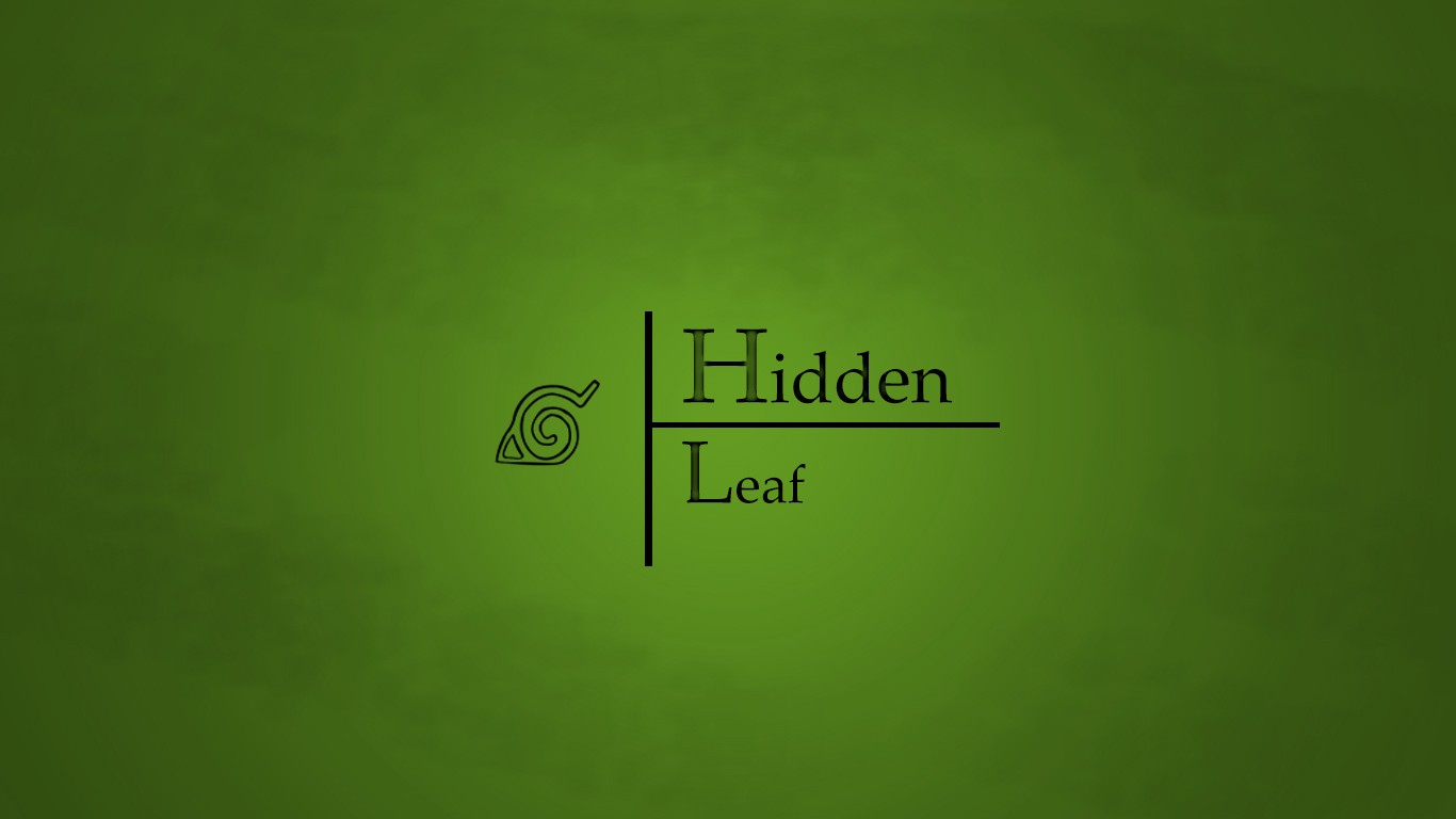 Hidden Leaf symbol and text on green background HD Wallpaper