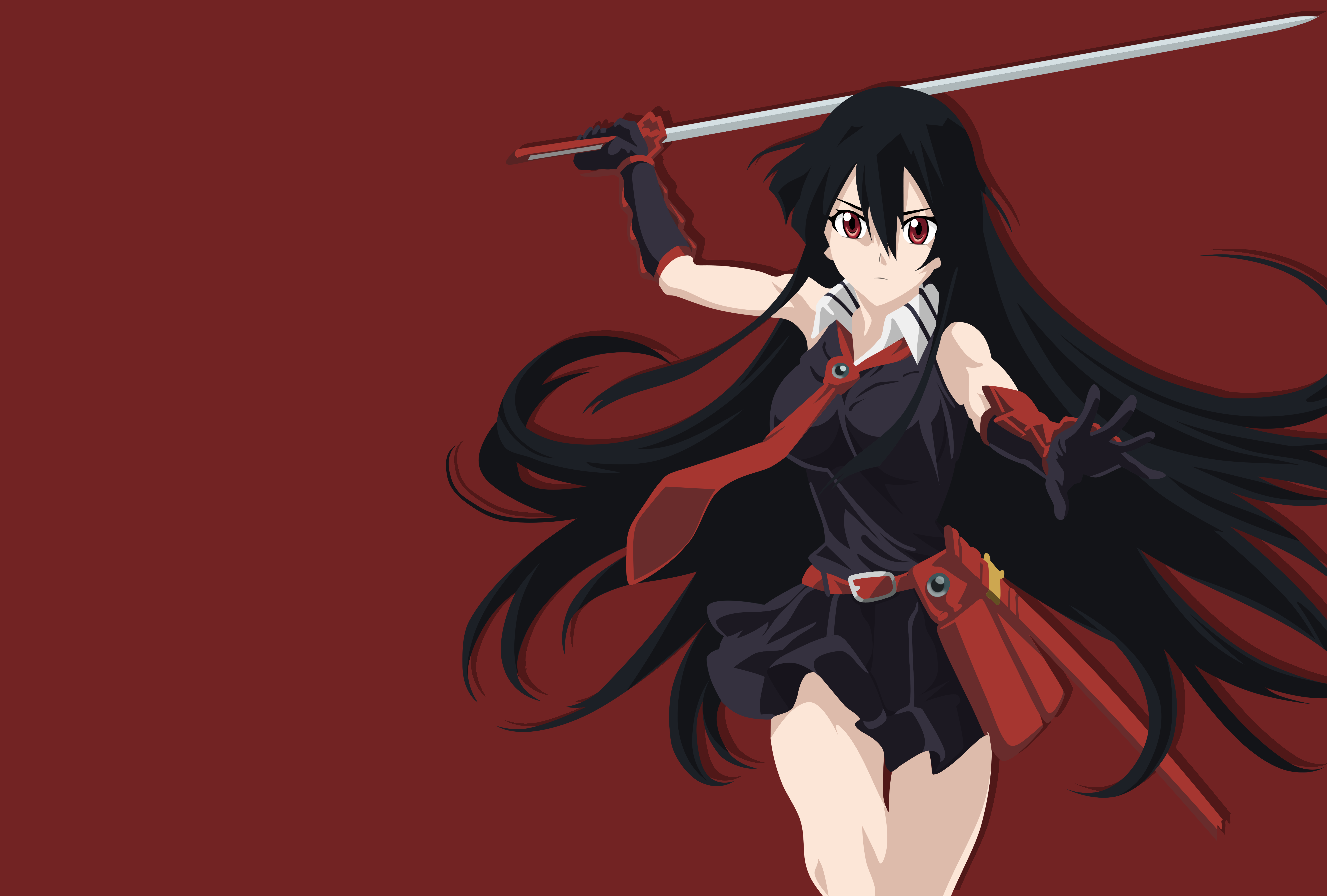 Akame from Akame ga Kill! holding a sword HD Wallpaper