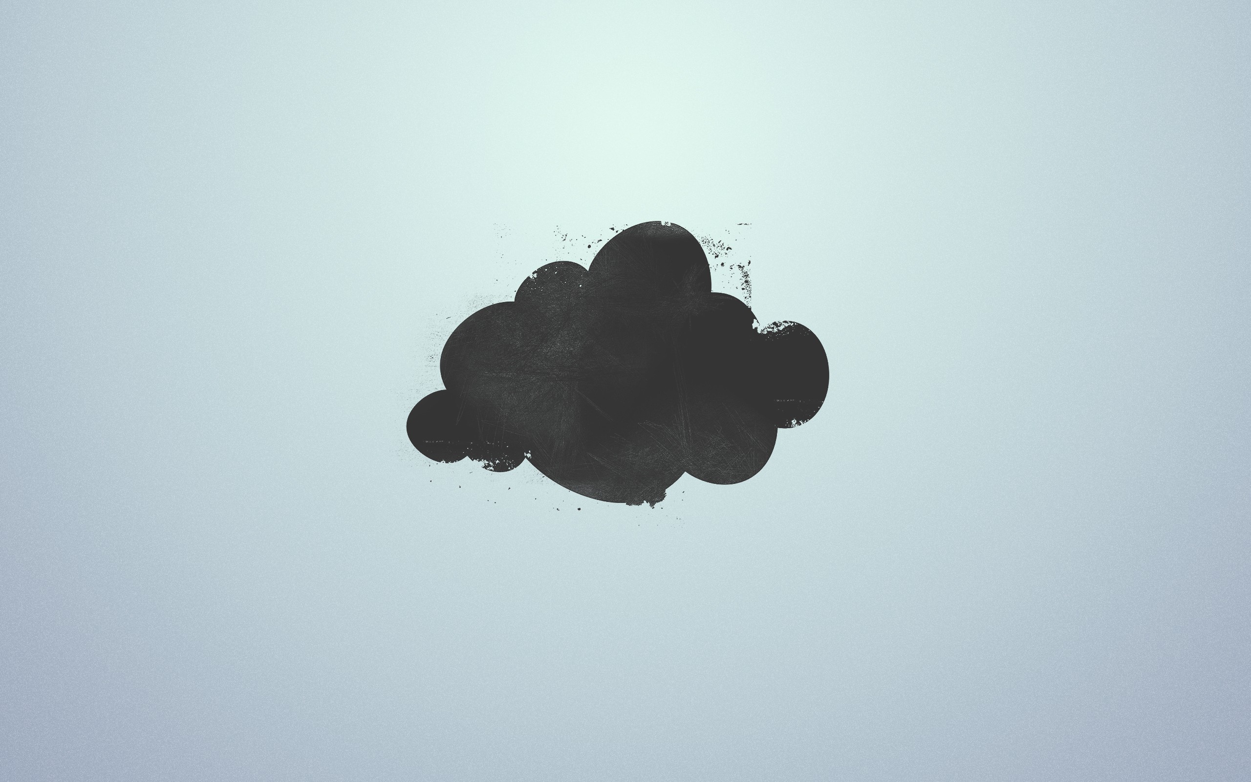 Black cloud on a light blue background HD Wallpaper